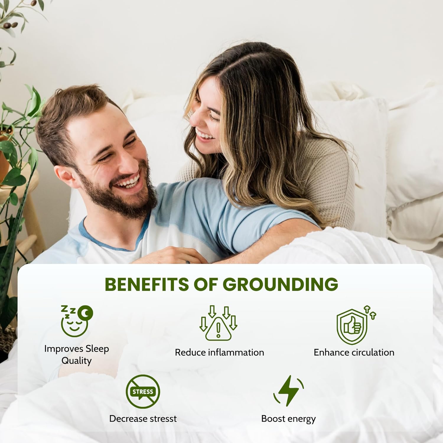 ELECTRAWAVE Premium King-Sized Grounding Flat Sheet 108" x 102", King-Sized Grounding Pillowcases – 93% Organic Cotton, 7% Pure Silver Fiber, Earthing Sheet Sleep Support, Wellness Naturally - Image 3