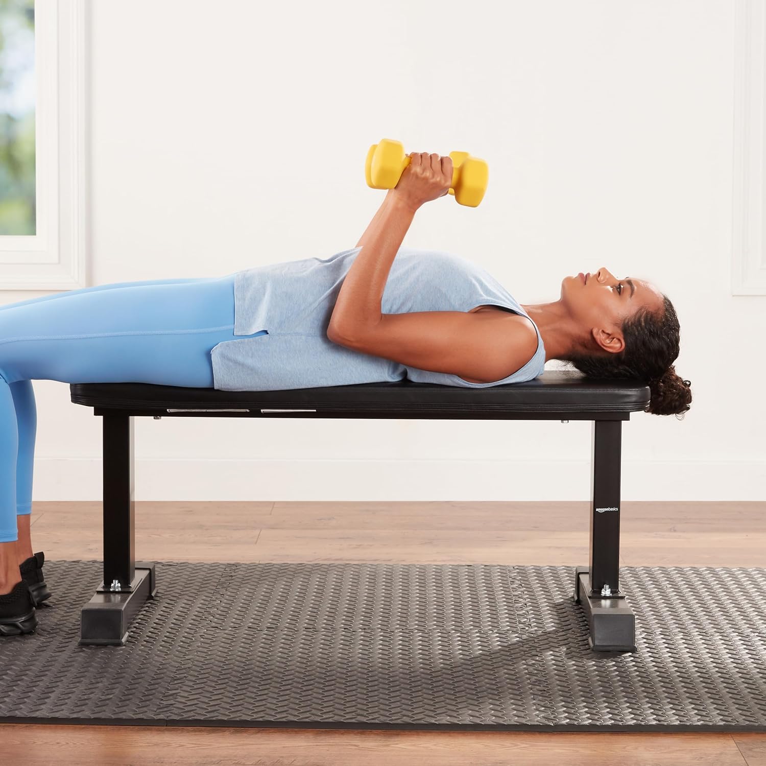 Amazon Basics Flat Weight Bench, Black - Image 7