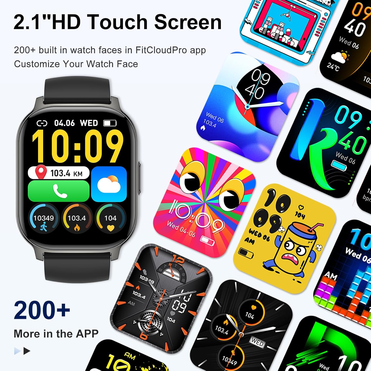 Smart Watch for Men Women Fitness: Make/Answer Call Smart Watches for Men Digital Mens Watches Running Waterproof Smartwatch Android Phones iPhone Samsung Compatible Heart Rate Monitor Step Tracker - Image 6