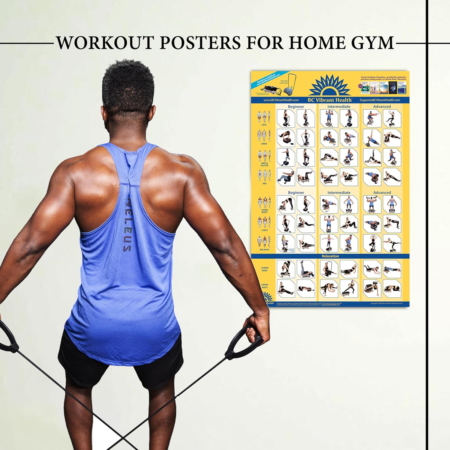 Full Body Vibration Poster Whole Body Vibration Plate Exercise Chart Workout Poster for Vibration Plate Exercise Machine - Image 7
