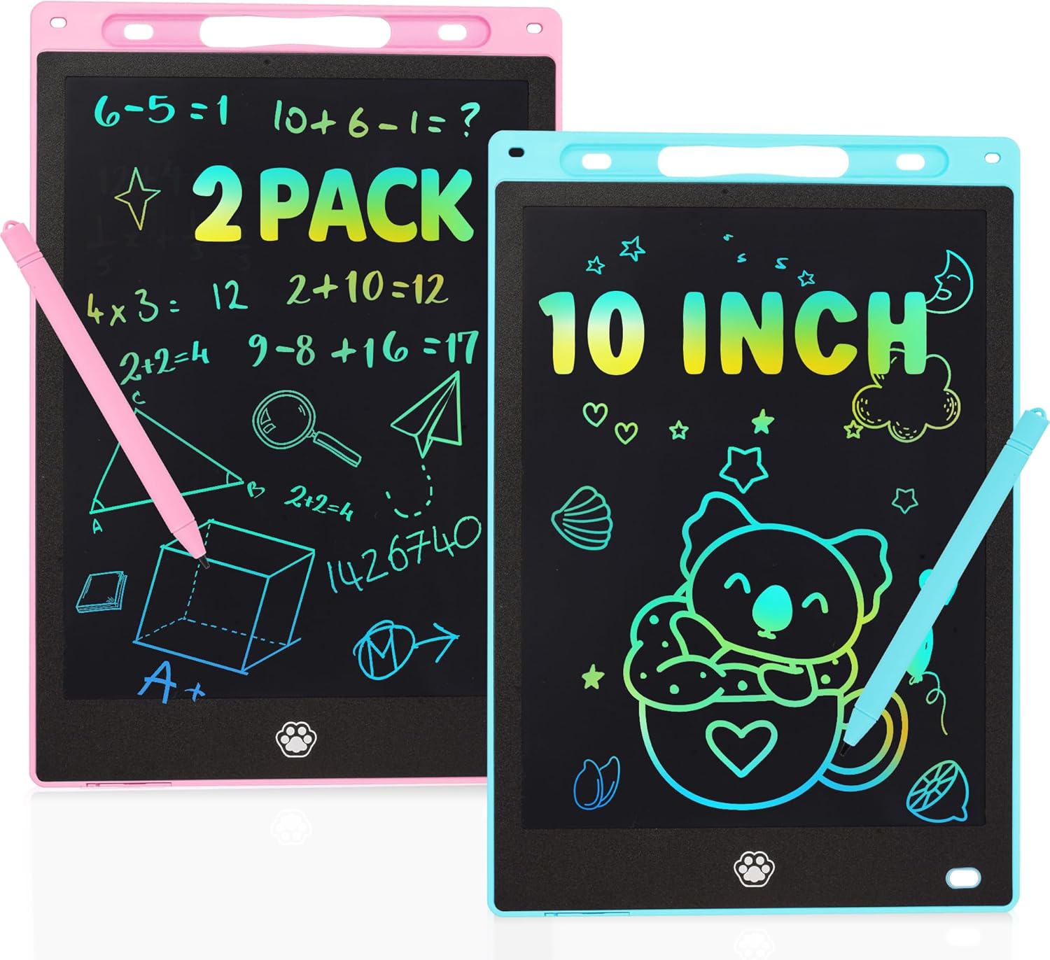 2 Pack LCD Writing Tablet, 10 Inch Educational Drawing Pad Toddler Toys, Doodle Board, Birthday Gifts, Travel Toys for Kids Ages 3 4 5 6 7 8 (Pink + Blue) - Image 2