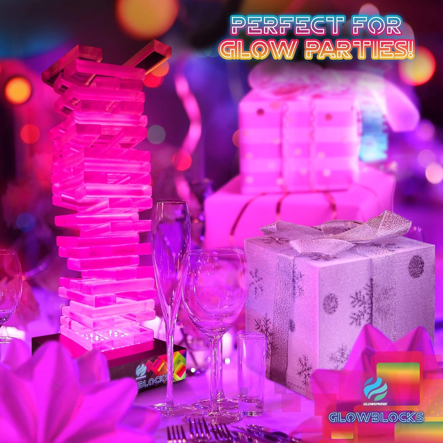Glowblocks Light-Up Tumbling Tower Game, First Ever LED Building Blocks Stacking Game, Indoor Board Game for Kids and Adults for Family Game Night - Image 7