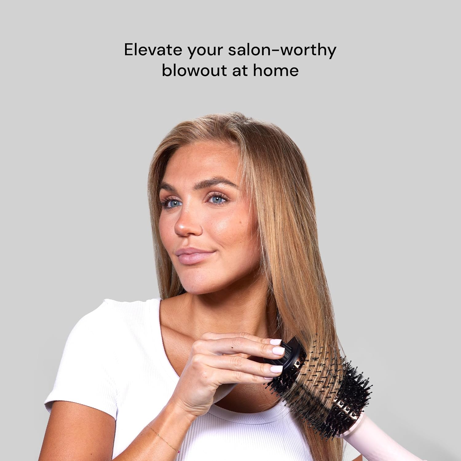 L'ANGE HAIR Le Volume Elevé 65MM 2-in-1 Titanium Brush Dryer | Dry and Style | Unique Teardrop Shape Barrel | 3 Heat Settings | 360° Vented Airflow | Ionic Technology for Frizz-Free Styling (Black) - Image 3
