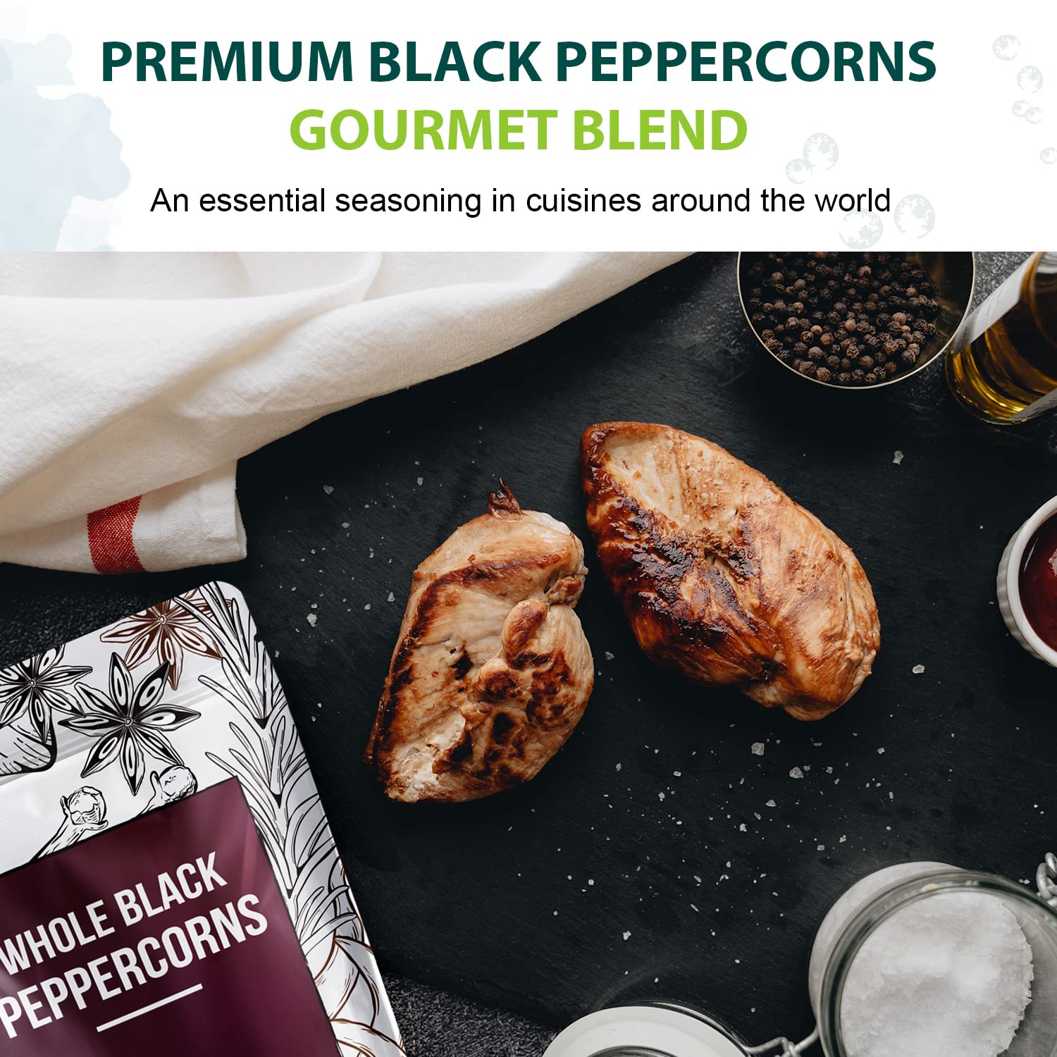 Soeos Whole Black Peppercorns 16oz + Himalayan Pink Salt 2lb, Salt and Pepper for Grinders, Black Peppercorn Refil, Pink Himalayan Sea Salt, 2 Piece Set - Image 6