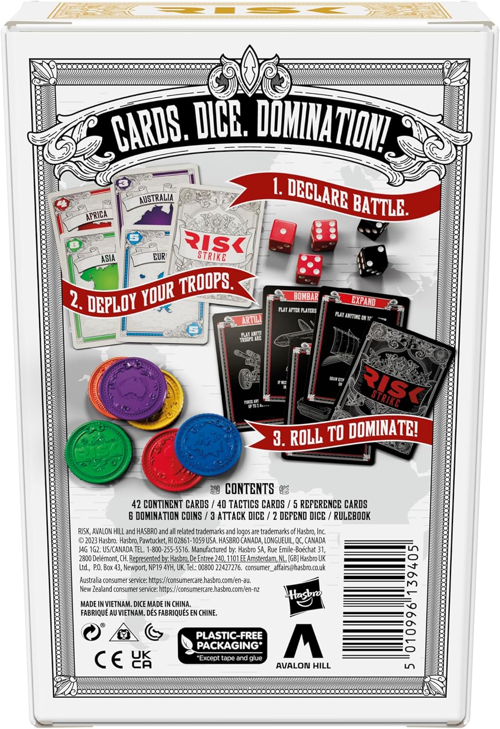 Hasbro Gaming Risk Strike Cards and Dice Game for Adults, Teens, and Kids Ages 10+, Quick-Playing Strategy Card Game for 2-5 Players, 20 Min. Average, Family Games - Image 3