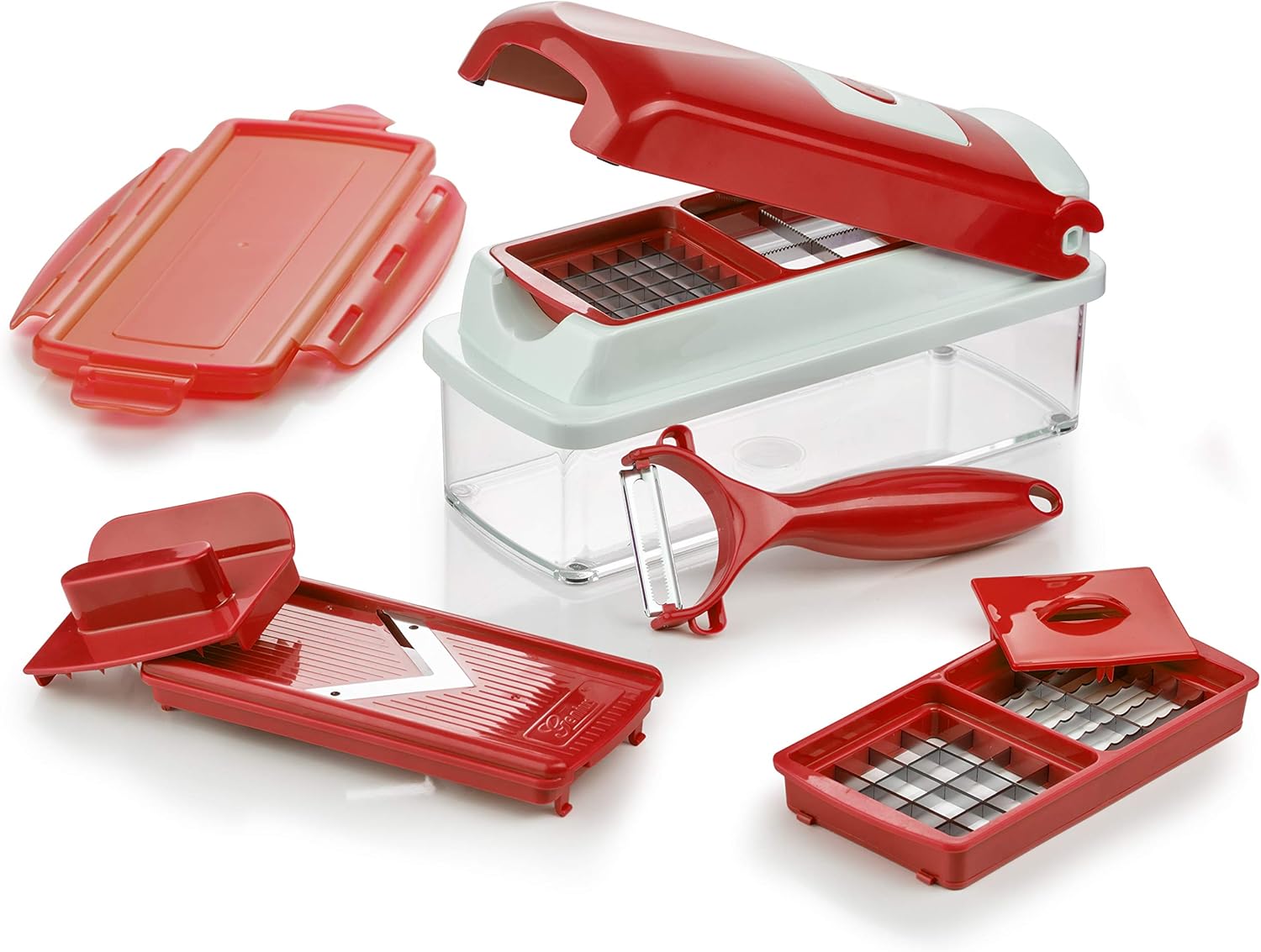 Vegetable and Fruit Cutter, red, 22.2 x 10 x 8.19 cm - Image 2