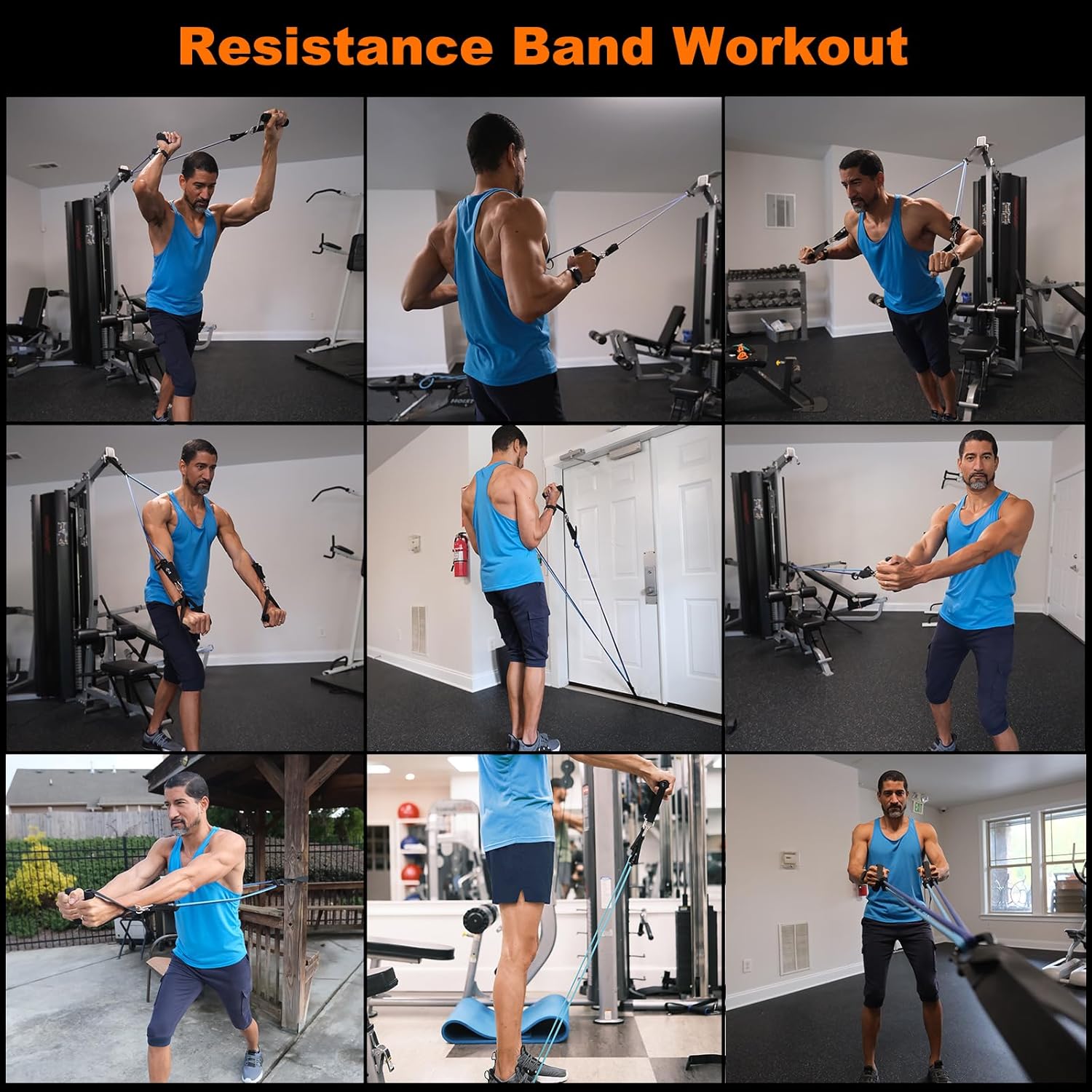 Resistance Bands Set with Separate Outdoor Anchor, KAKICLAY Exercise Bands for Indoor and Ourdoor Use, Versatile Resistance Bands for Men and Women - Image 5