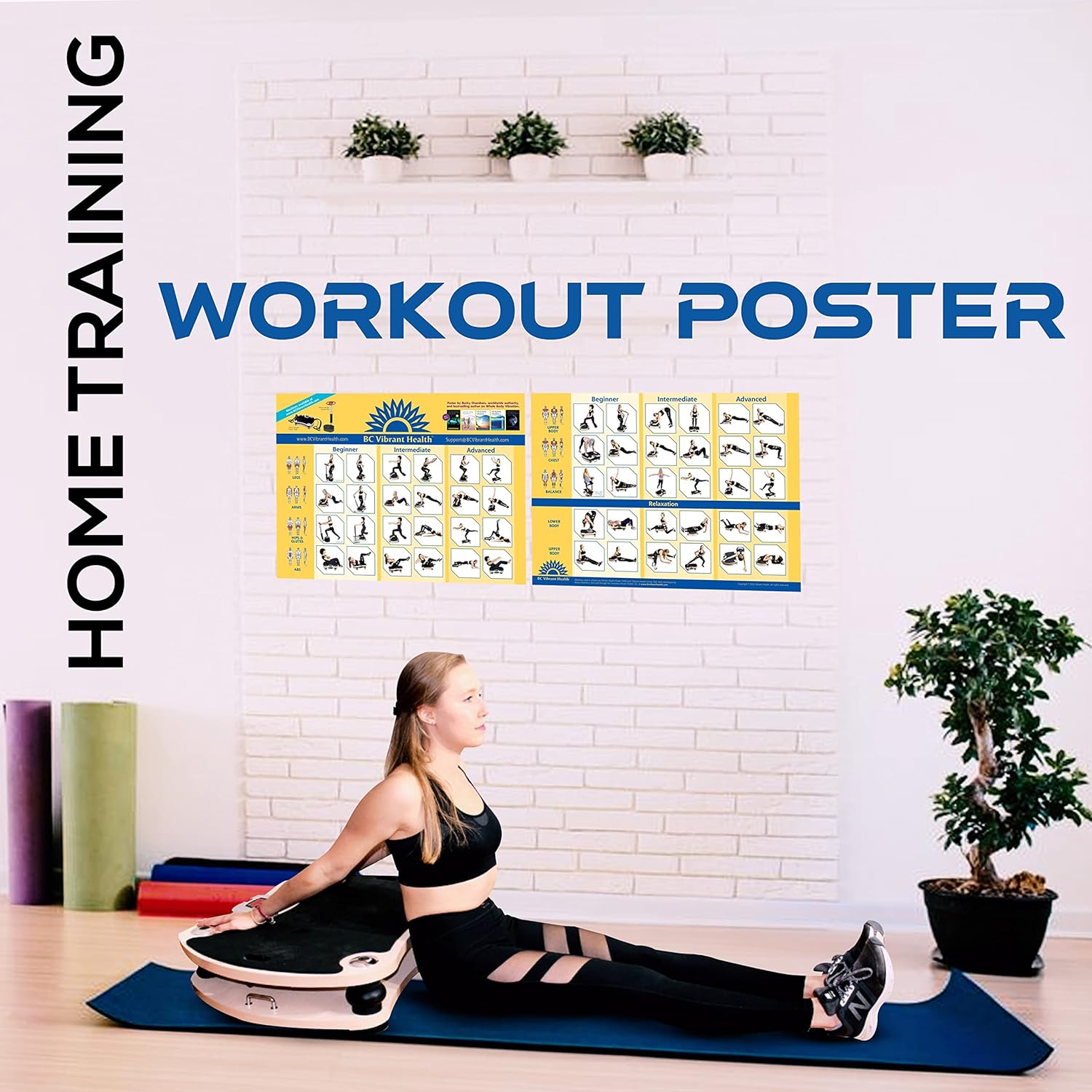 Full Body Vibration Poster Whole Body Vibration Plate Exercise Chart Workout Poster for Vibration Plate Exercise Machine - Image 5