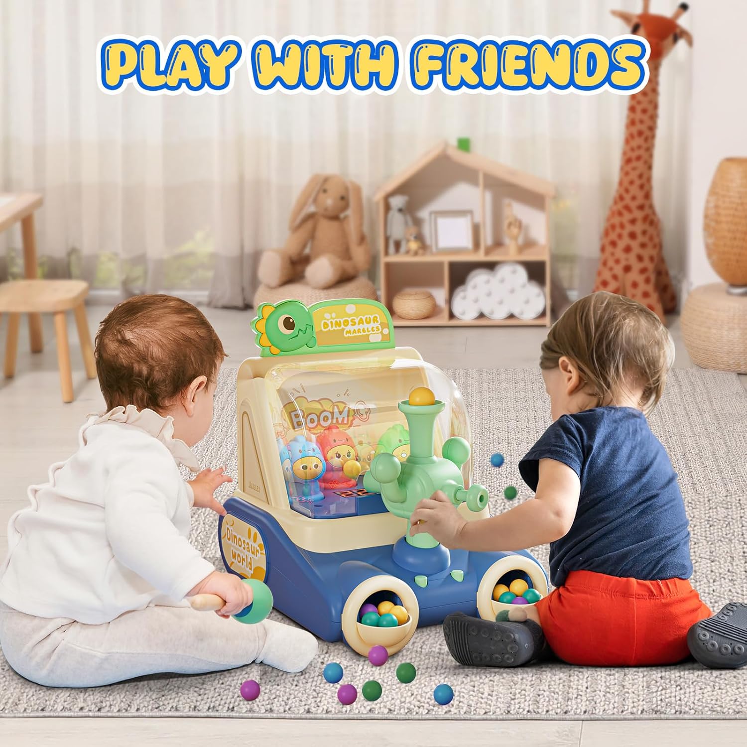 Dinosaur Toys Pinball Machine,Arcade Machine Shooting Games Boy Toys for Kids Marbles for Kids Miniature Pinball Machine Great Christmas Birthday Gift Age 6 7 8 9 - Image 8