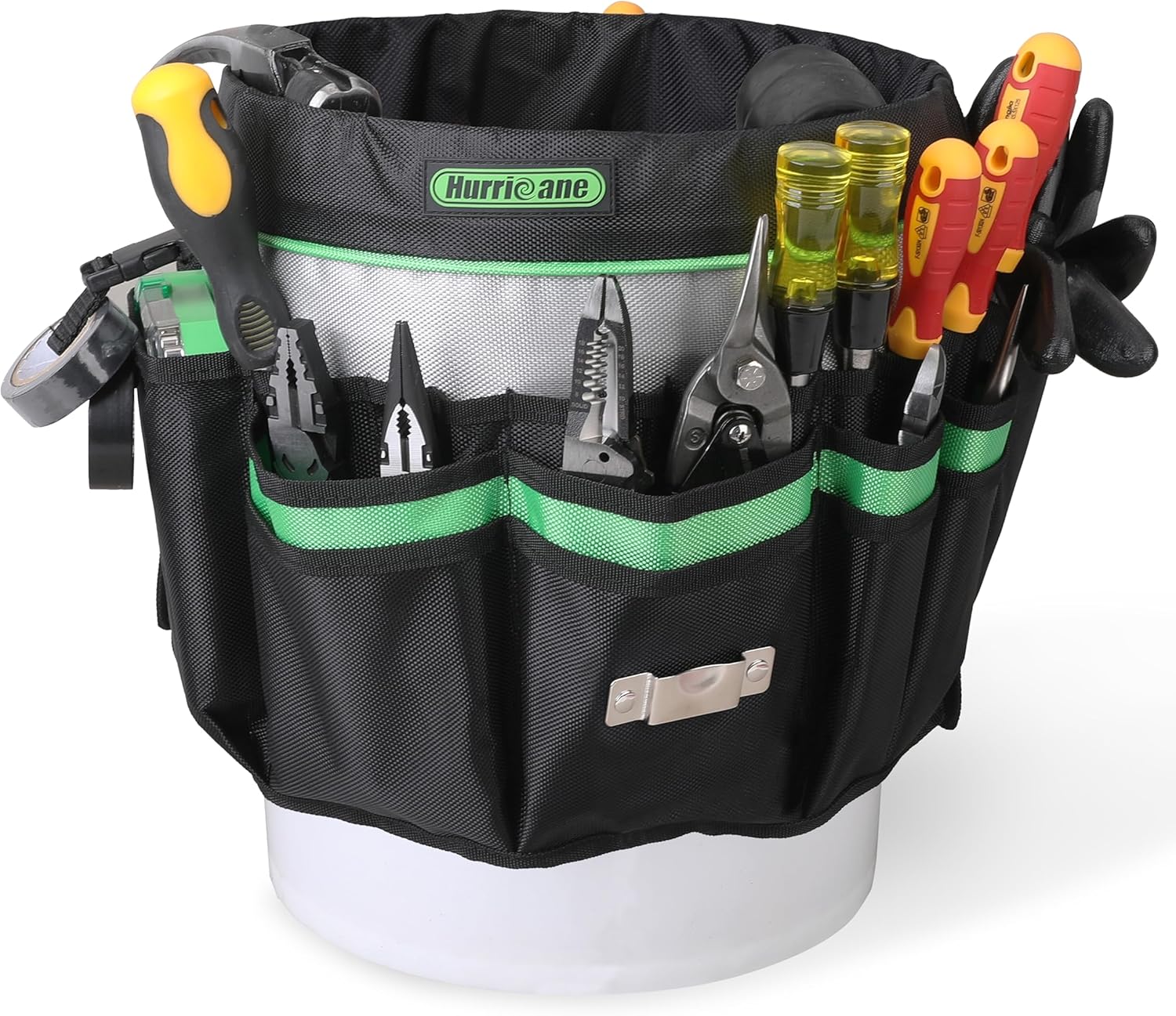HURRICANE 5 Gallon Bucket Tool Bag Organizer, Garden Tool Caddy with 52 Pockets, Waterproof for Most Buckets - Image 2