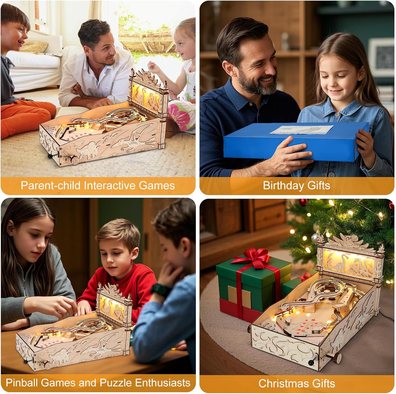 3D Wooden Puzzles Pinball Machine for Adults, DIY Mini Pinball Machine Toy with Intelligent Scoring System, Christmas or Birthday Gifts for Adult and 14+ Teens - Image 3