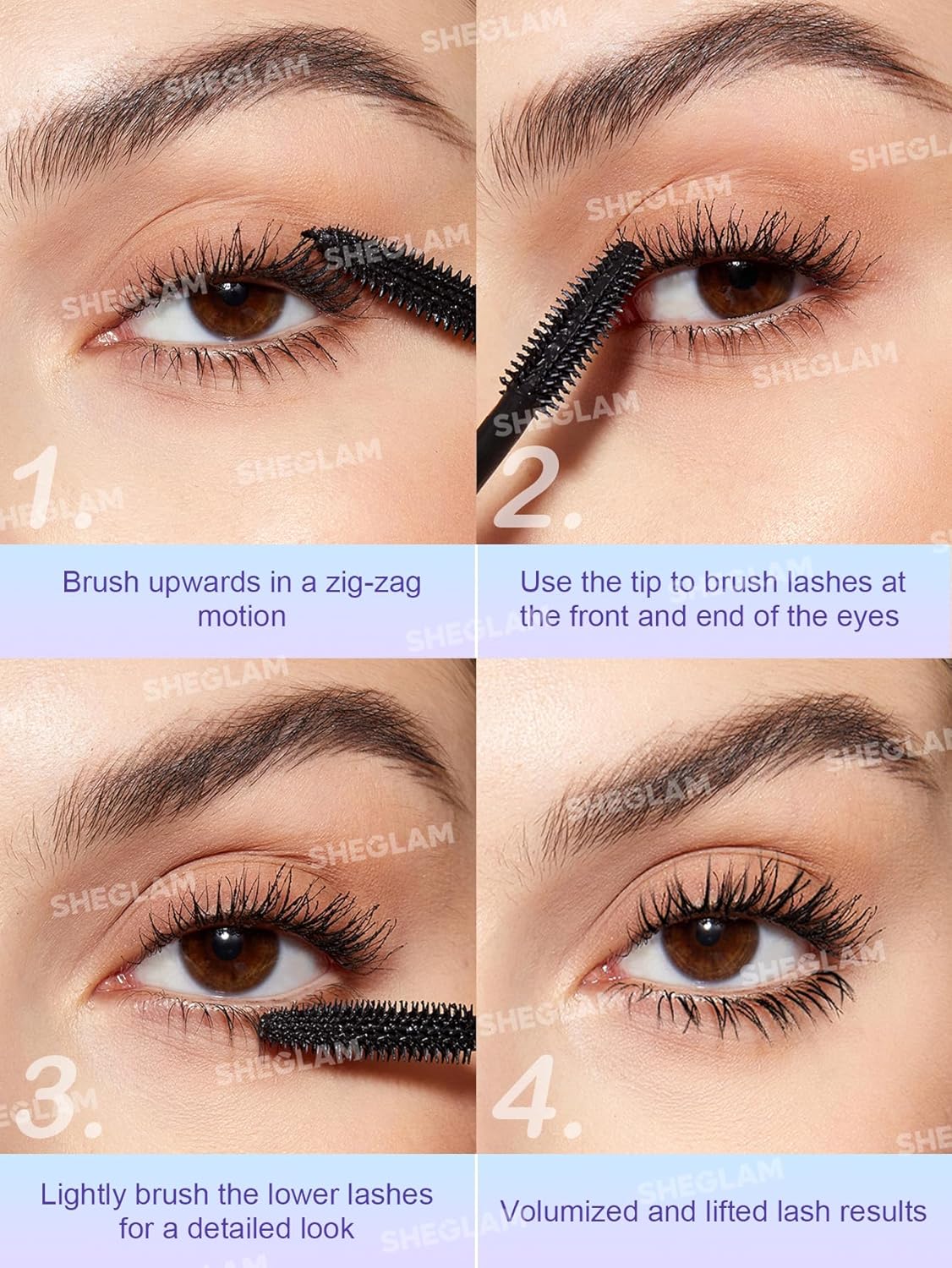 SHEGLAM Flutter Wink Volumizing Mascara Lash Extensions Tubing Mascara Length and Lift-Black - Image 7