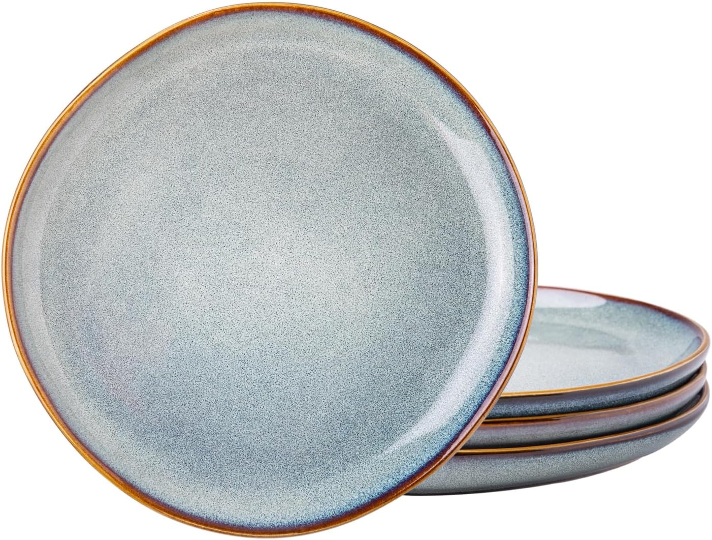 AmorArc Ceramic Dinner Plates Set of 4, 10.5 Inch Handmade Reactive Glaze Stoneware Plates, Large Rustic Shape Dinnerware Dish Set for Kitchen, Microwave & Dishwasher Safe, Scratch Resistant - Image 2