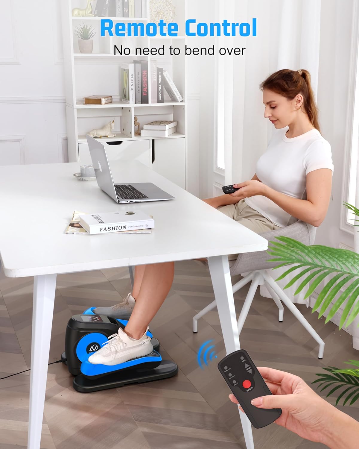 ANCHEER Under Desk Elliptical Machine, Electric Ellipse Leg Exerciser for Seniors with Remote Control, Quiet & Compact Pedal Exerciser, Manual & Auto Mode for Home and Office Use - Image 6