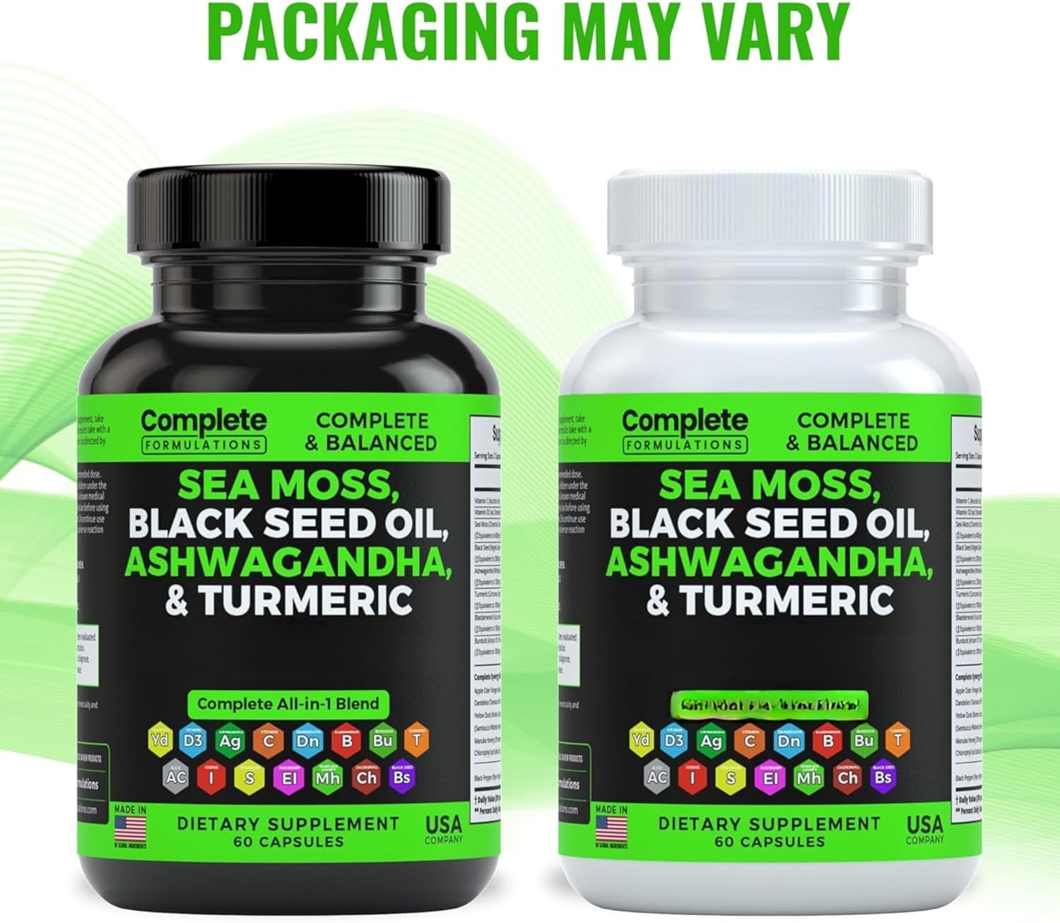 Sea Moss Supplement Blend with Black Seed Oil Ashwagandha Turmeric Bladderwrack, Burdock & Vitamin C & D3 with Elderberry Manuka Dandelion Yellow Dock Iodine - Image 7