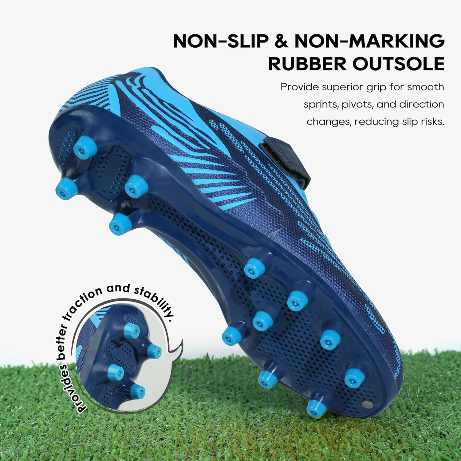 brooman Kids Firm Ground Soccer Cleats Boys Girls Athletic Football Shoes - Image 4