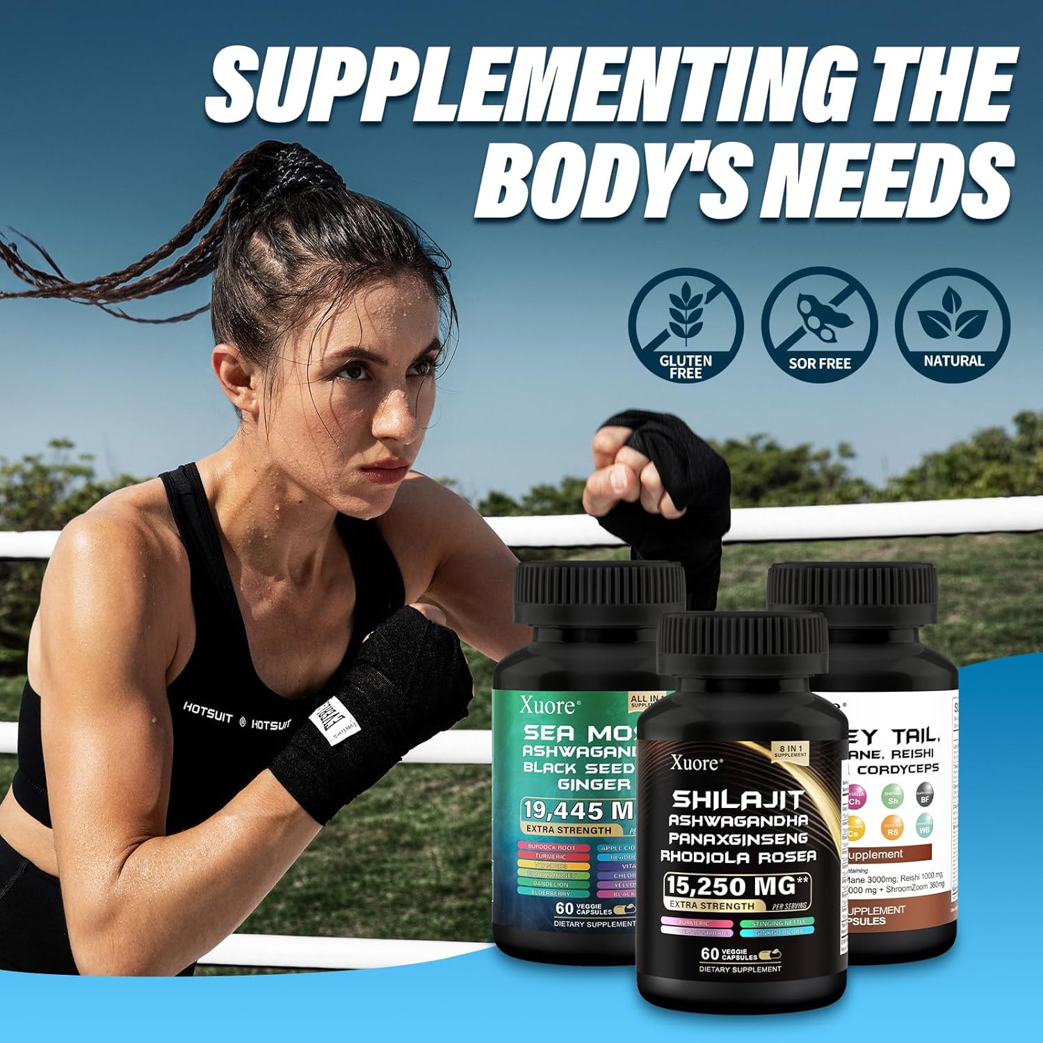 Shilajit,Sea Moss, Black Seed Oil,Mushroom & Herb Supplement with Lions Mane, Turkey Tail, Reishi, Cordyceps, Chaga, Ashwagandha, Ginger, Rhodiola Rosea & Panax Ginseng,All in One Supplement. - Image 5