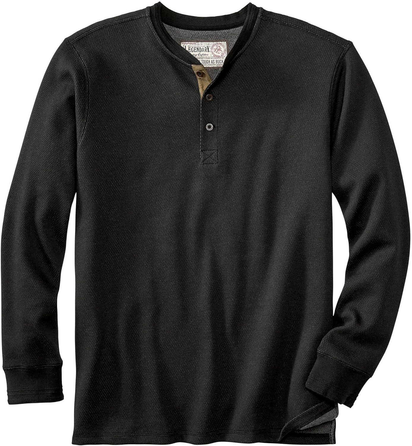 Legendary Whitetails Men's Tough as Buck Double Layer Thermal Henley Shirt-Casual Long Sleeve Waffle Knit Regular Fit - Image 2