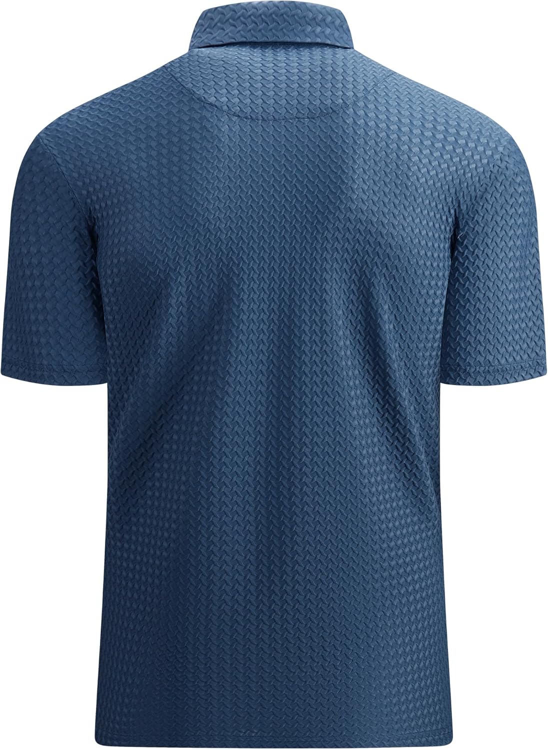 Alex Vando Mens Bubble Jacquard Polo Shirt Super Stretch Short Sleeve Polo Shirts for Men - Image 3