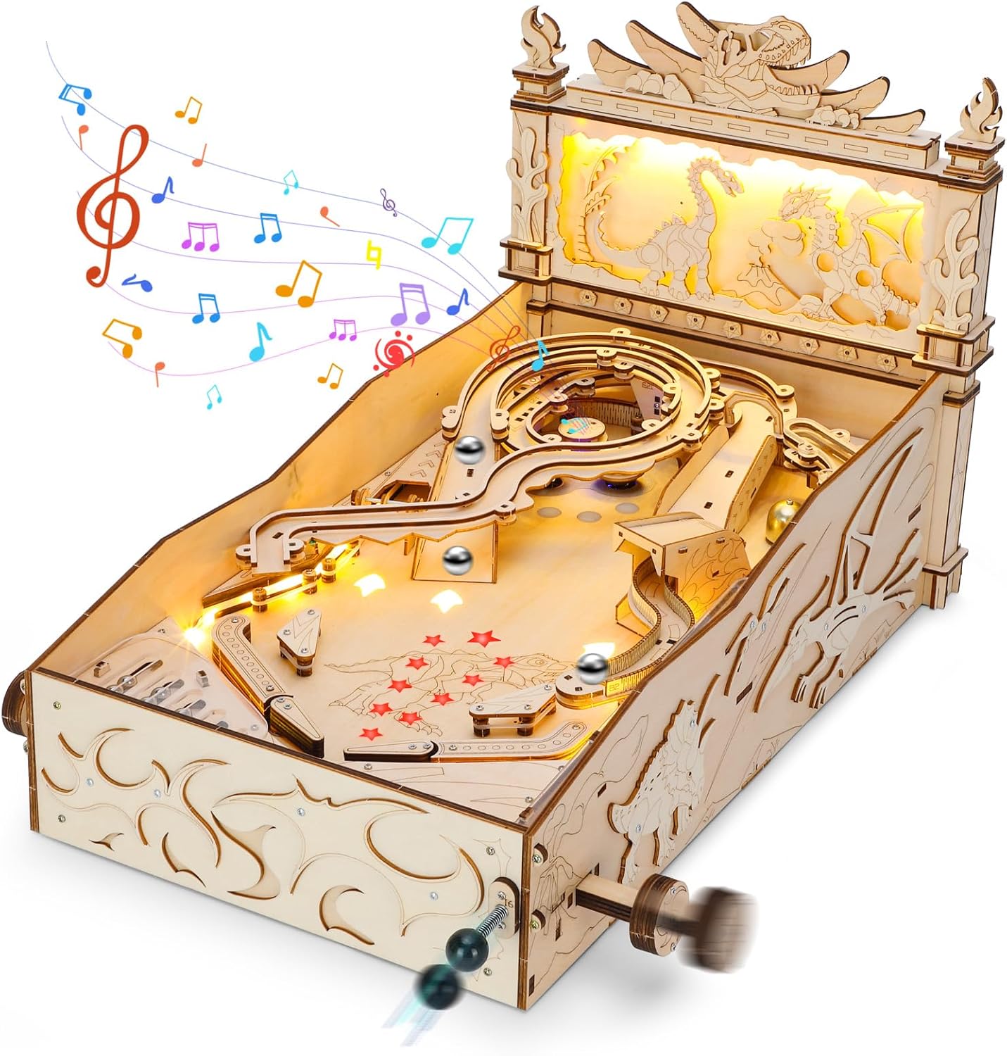 3D Wooden Puzzles Pinball Machine for Adults, DIY Mini Pinball Machine Toy with Intelligent Scoring System, Christmas or Birthday Gifts for Adult and 14+ Teens - Image 2