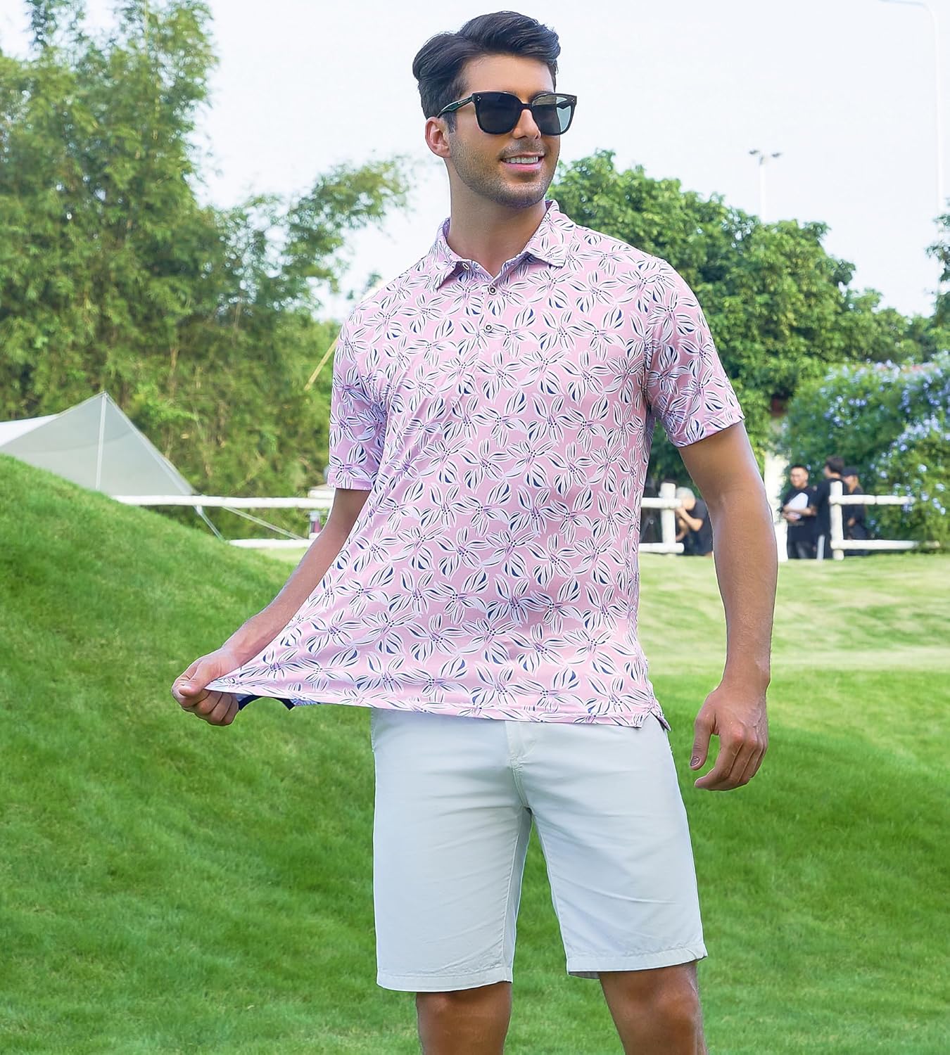 Alex Vando Mens Hawaiian Golf Shirt Moisture Wicking Digital Print Golf Shirts for Men - Image 5