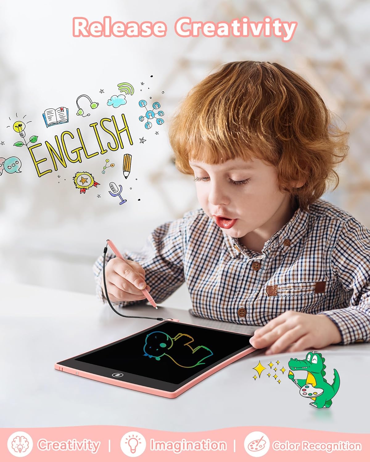 KOKODI 2 Pack LCD Writing Tablet for Kids, 8.5 Inch Colorful Doodle Board, Travel Games Activity Learning Toys, Erasable Toddler Drawing Pad, Birthday Gifts for Boys Girls Age 3 4 5 6 7 8(Blue & Pink) - Image 7