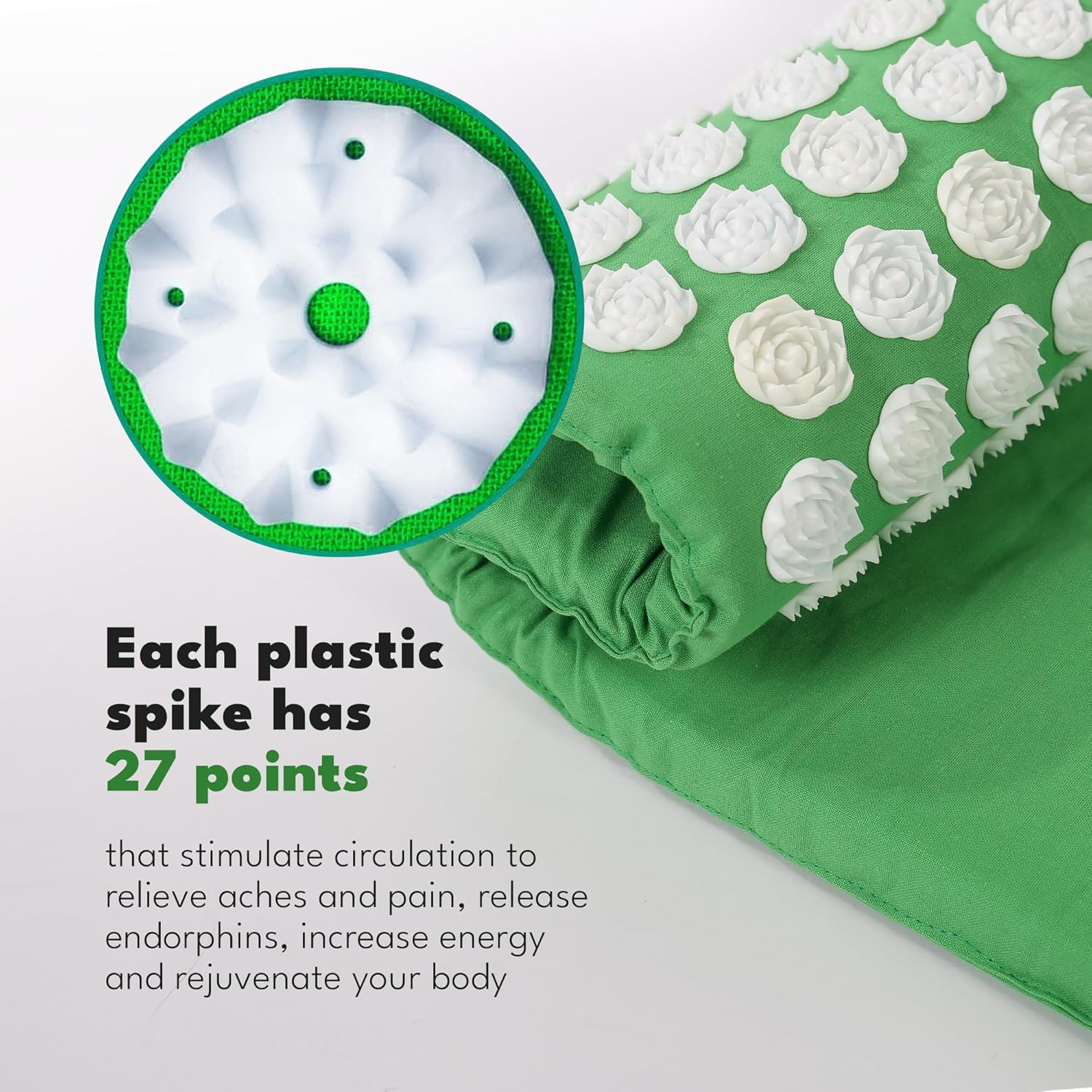 PAALCO Acupressure Mat - Acupuncture Mat with 2 Pillows Massage Mat Set for Pain Relief Relieving Back and Neck Pain Acupressure Tool - Image 4