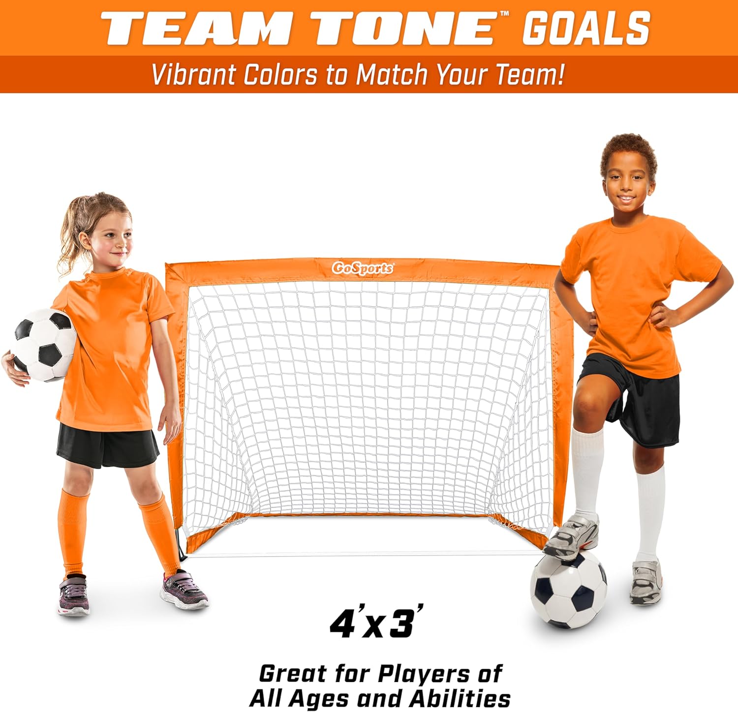 GoSports Portable Soccer Goals for Kids - 13 Color Options - Choose 4 x 3 ft or 6 x 4 ft - Team Tone Pop Up Nets for Backyard - Image 7