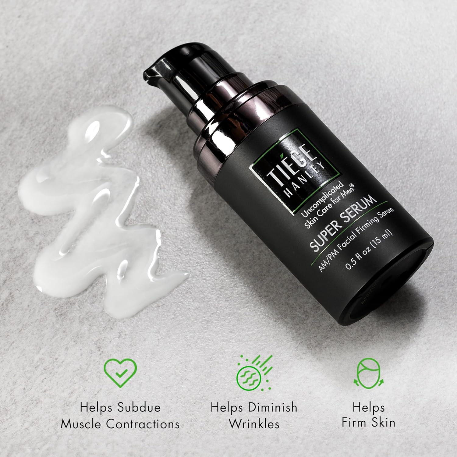 Tiege Hanley Anti-Aging Face Serum, SUPER SERUM (1-Pack) - Skin Tightening Facial Serum for Men - Mens Serum For Face with Sodium Hyaluronate & Retinyl Palmitate for Smoother & Tighter Skin, 0.5 Fl Oz - Image 4