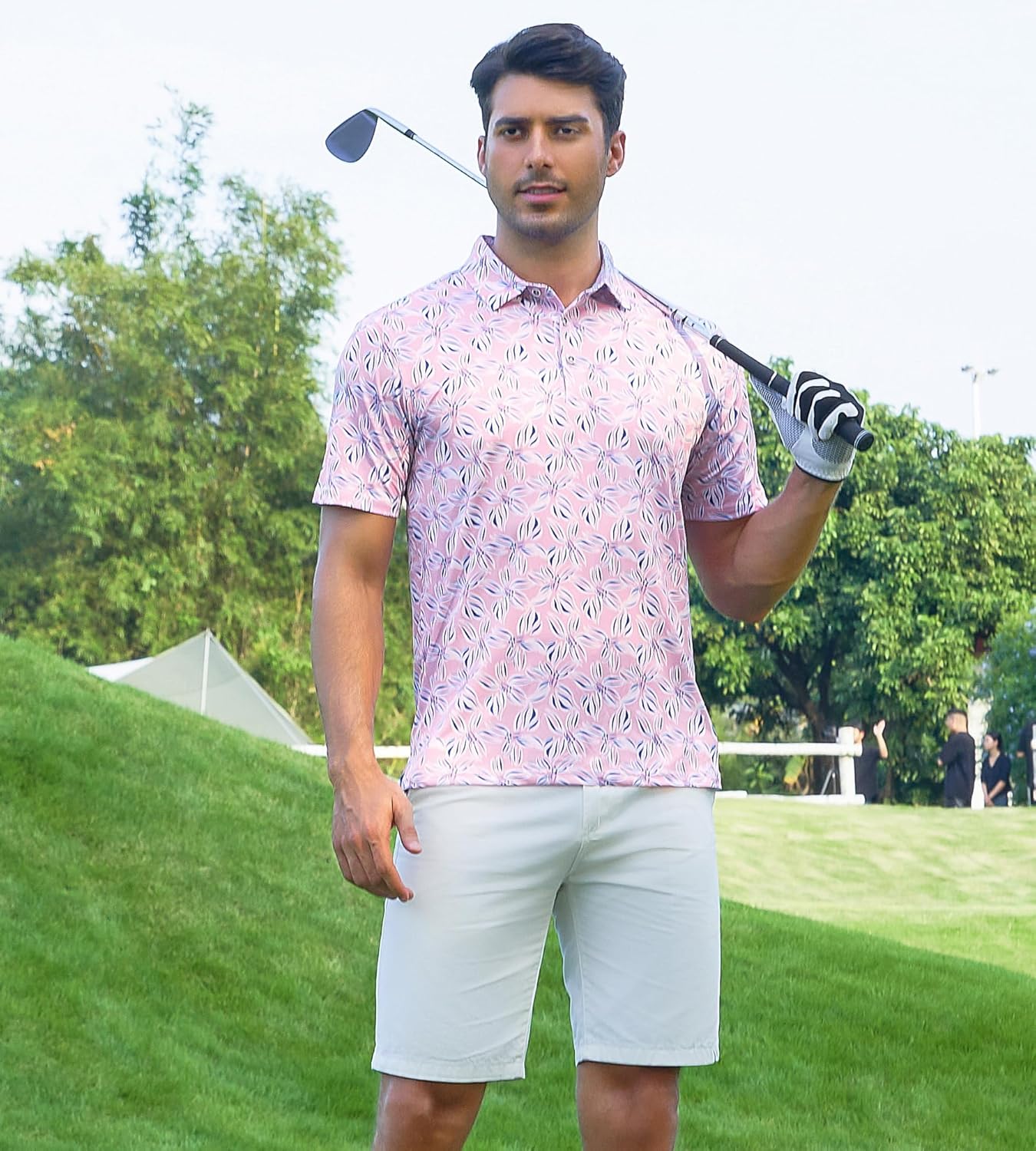 Alex Vando Mens Hawaiian Golf Shirt Moisture Wicking Digital Print Golf Shirts for Men - Image 4