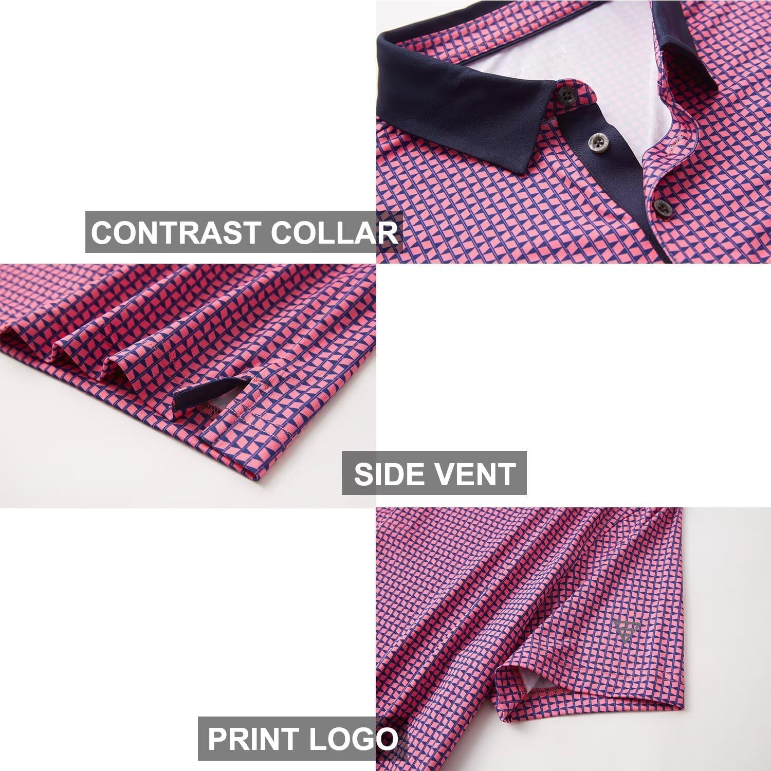 Men's Golf Polo Shirts Short Sleeve Striped Performance Moisture Wicking Dry Fit Golf Shirts for Men - Image 5