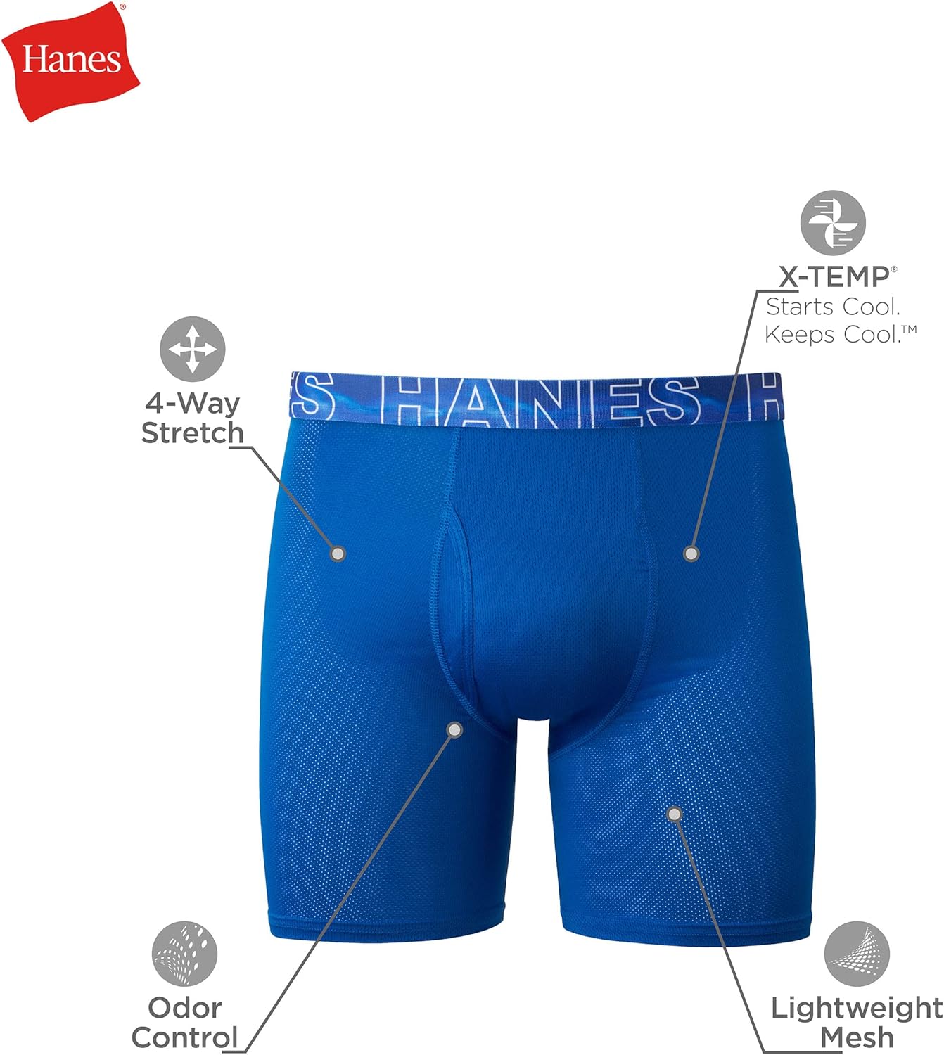 Hanes Men's X-Temp 4-Way Performance Stretch Mesh 3-Pack Boxer Brief - Image 6