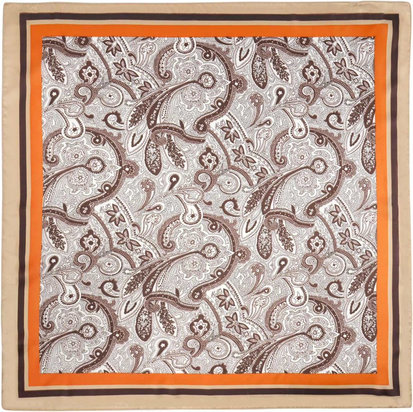 GERINLY Vintage Silk Feel Square Scarf for Men Satin Bandana Tiny Medallion Print Neckerchief Geometry Head Scarf - Image 7