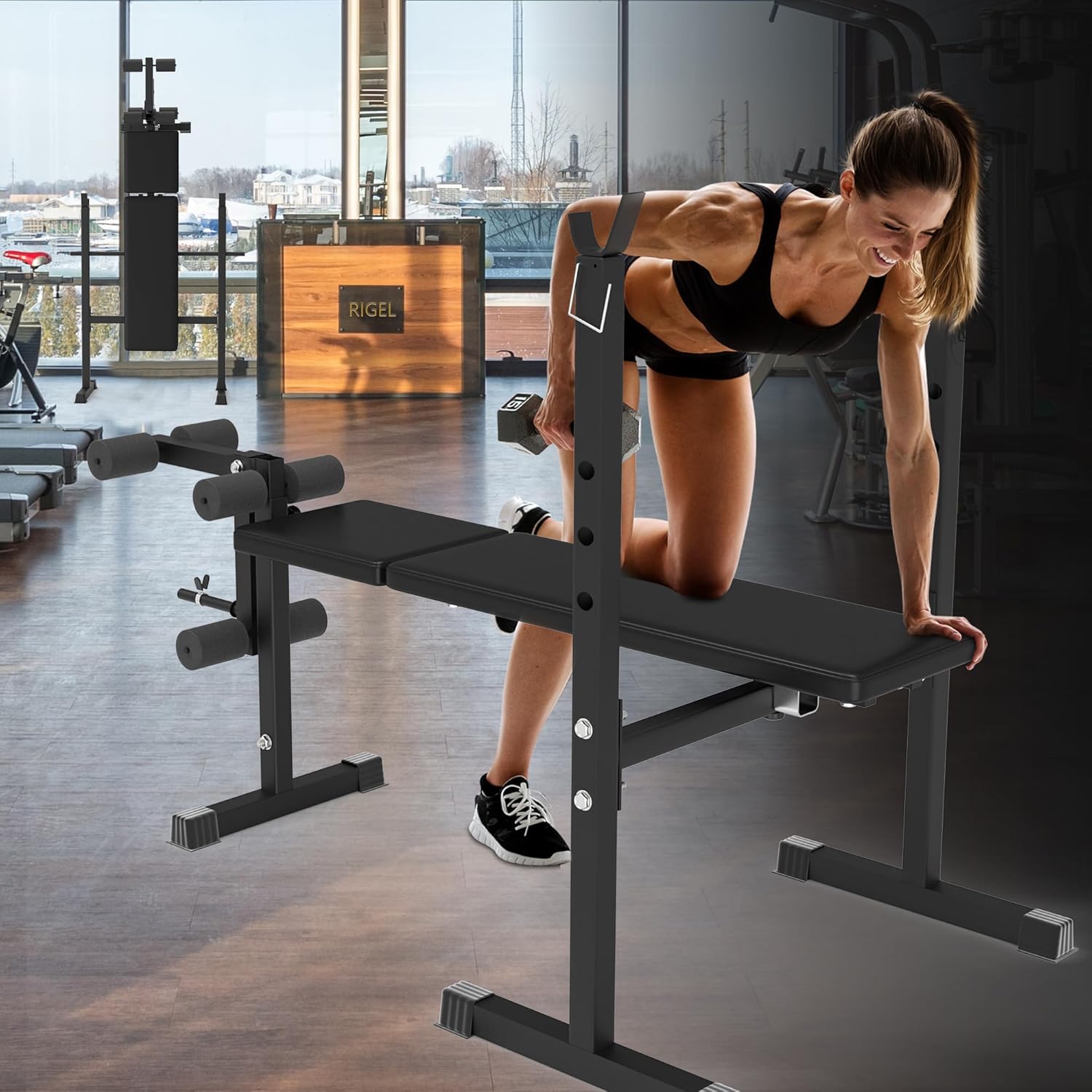 Rigel 600lbs 6 in 1 Adjustable Olympic Weight Bench Set with Leg Extension and Leg Curl Multi-Function Bench Press Set for Full Body Workout - Image 8