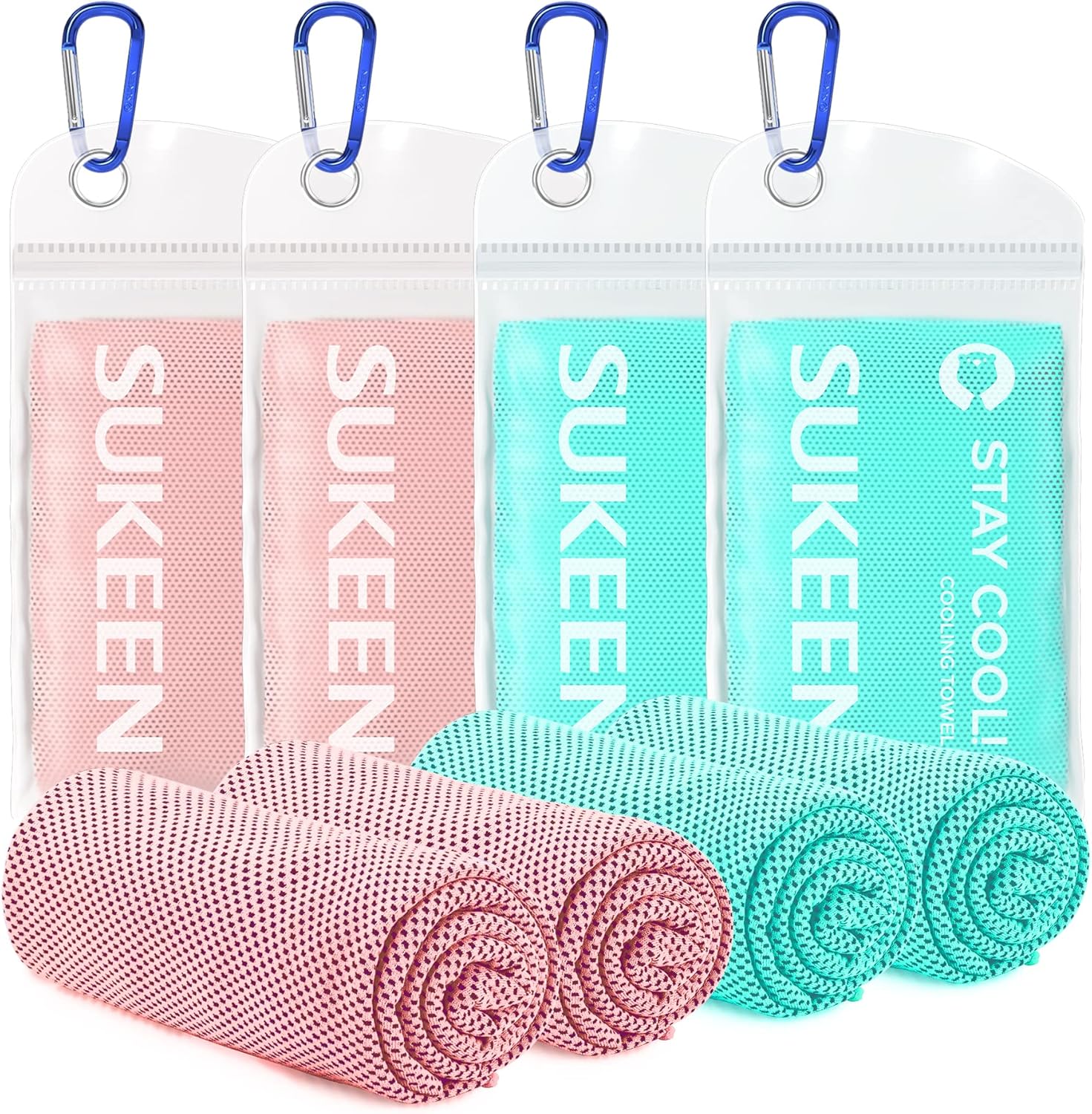 Sukeen [4 Pack Cooling Towel (40"x12"),Ice Towel,Soft Breathable Chilly Towel,Microfiber Towel for Yoga,Sport,Running,Gym,Workout,Camping,Fitness,Workout & More Activities - Image 2
