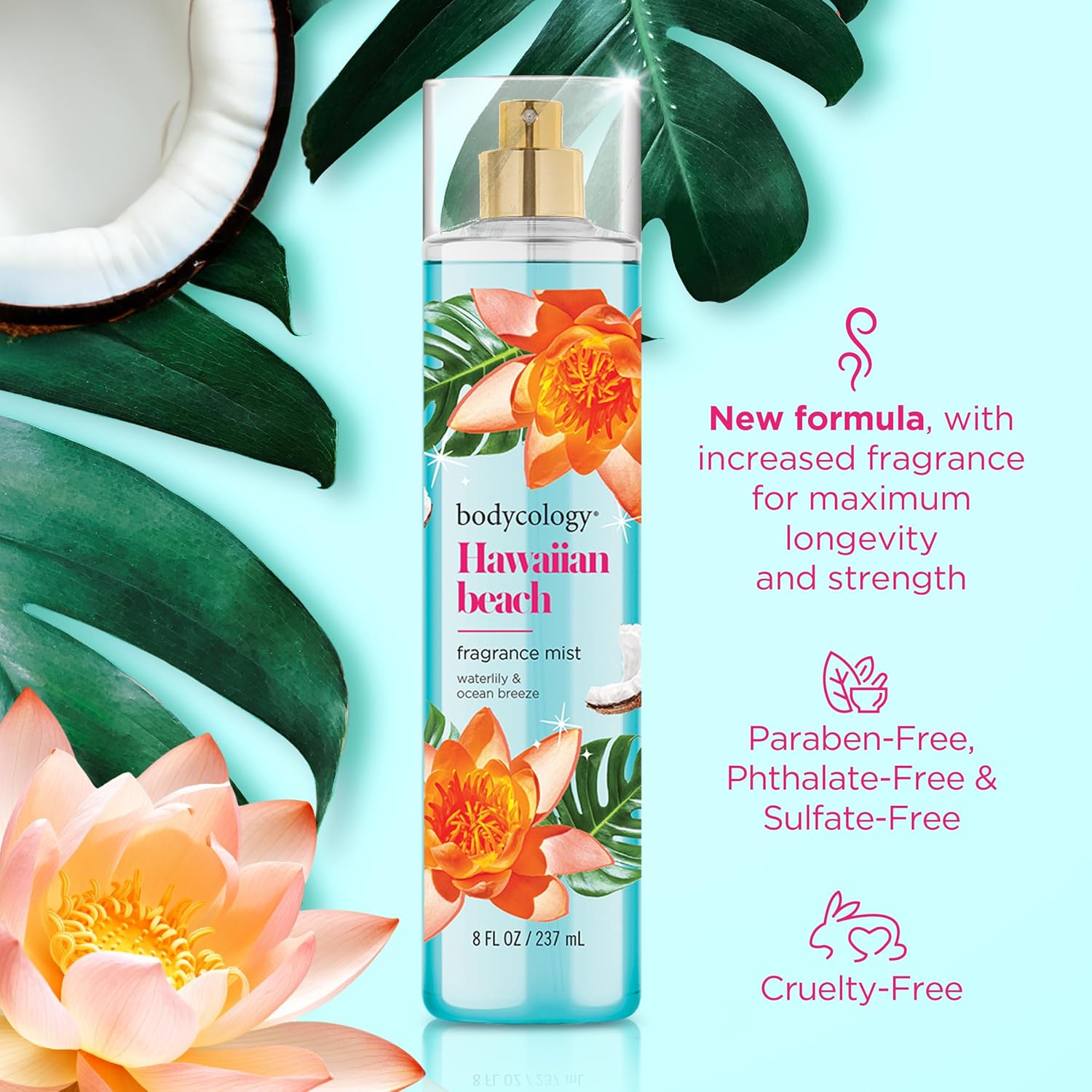 Bodycology Long-Lasting Fragrance Body Mist, Hawaiian Beach, 8 fl oz - Image 5