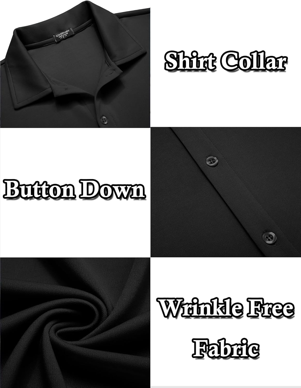 COOFANDY Men's Casual Button Down Shirt Wrinkle Free Shirts Long Sleeve Dress Shirt - Image 5