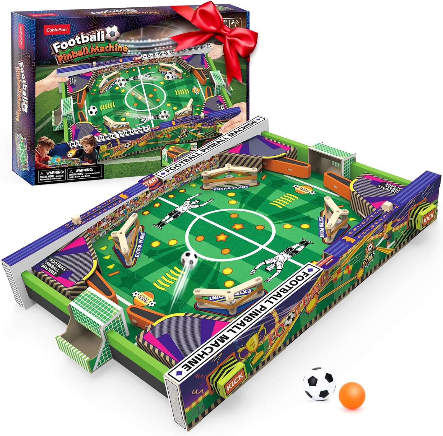 CubicFun DIY Pinball Machine Toy for Kids Ages 8-14, STEM Toys Screen-Free Soccer Game Educational 3D Puzzle, Christmas for Kids Ages 8-13, Develops Problem-Solving & Hand On Skills - Image 2
