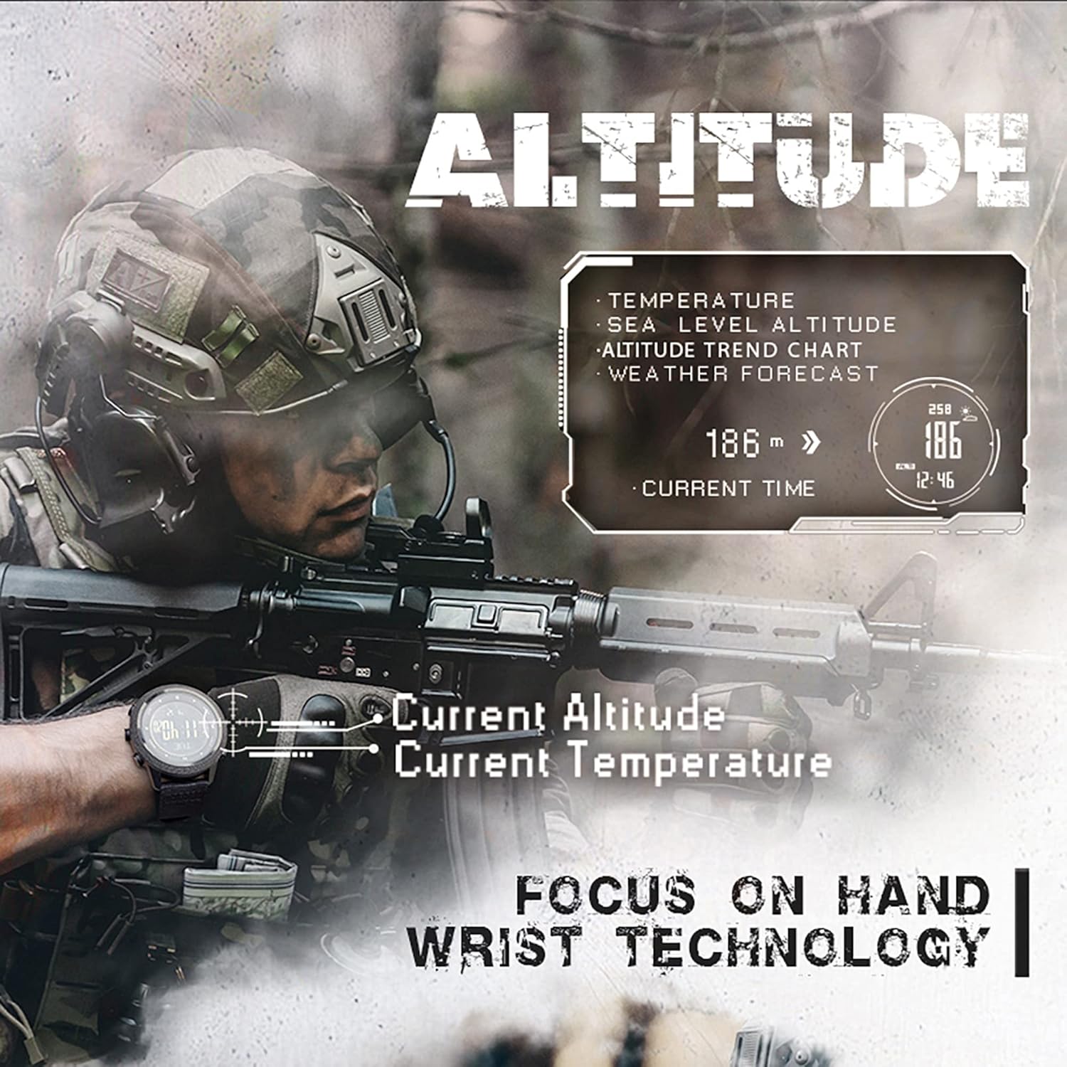 NORTH EDGE Tactical Military Watch - Digital Outdoor Sports Watch for Men, Pedometer, Compass, Calories, Durable Nylon Band, Model: Apache-46 - Image 6