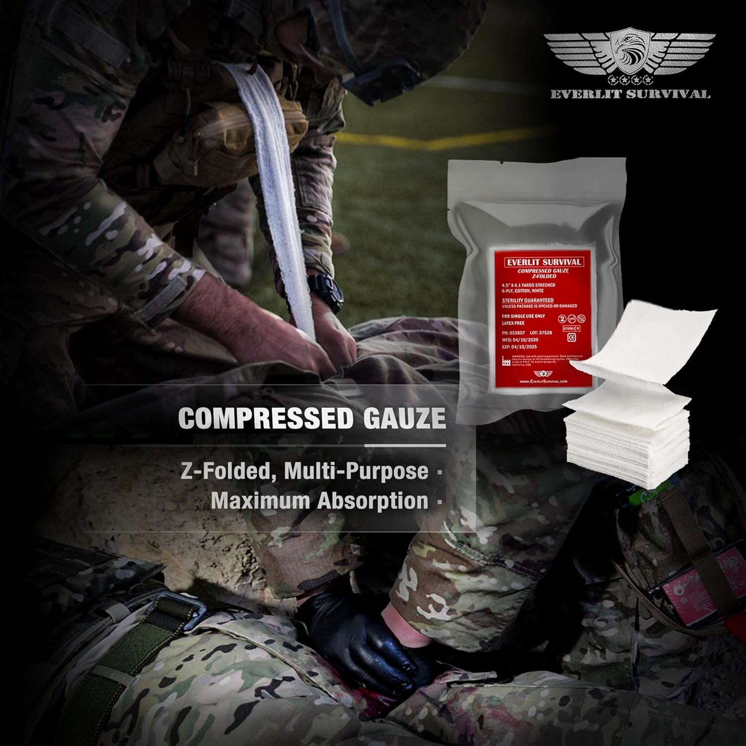 EVERLIT Emergency Trauma Kit, CAT GEN-7 Multi-Purpose SOS Everyday Carry IFAK for Wilderness, Trip, Cars, Hiking, Camping, Father’s Day Birthday Gift for Him Men Husband Dad Boyfriend (Tan) - Image 9