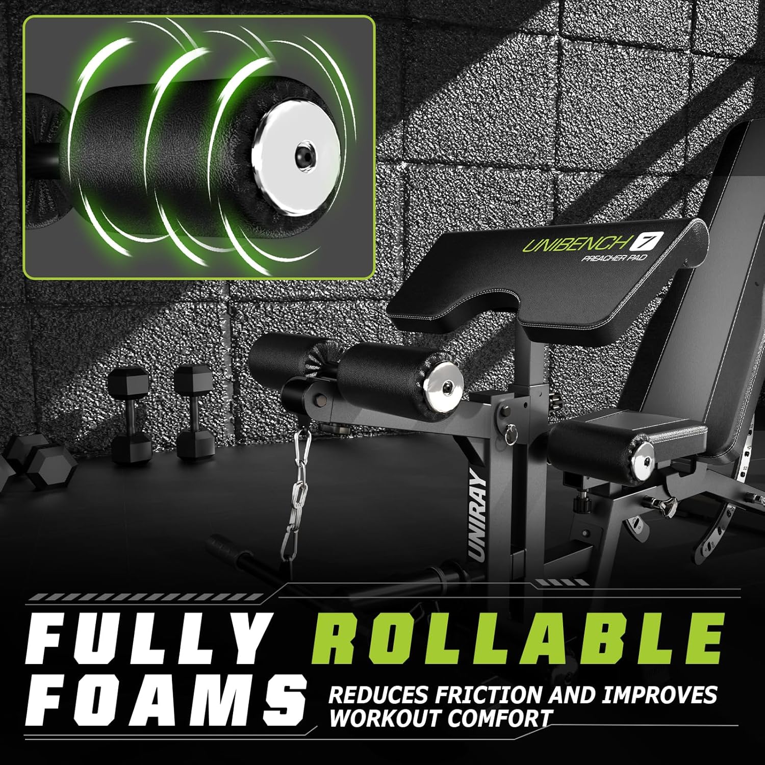 Weight Bench, Workout Bench for Home Gym with 1200 LBS Capacity, Adjustable Weight Bench with Heavy Duty Leg Extension and Preacher Pad, Gym Bench Incline Flat Decline for Bench Press Full Body Strength Training - Image 4