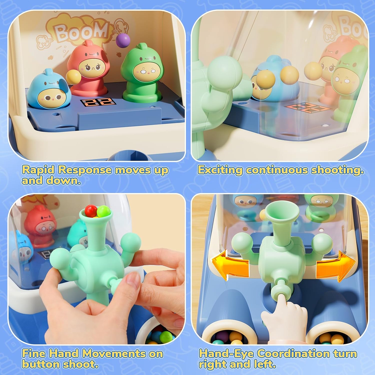 Dinosaur Toys Pinball Machine,Arcade Machine Shooting Games Boy Toys for Kids Marbles for Kids Miniature Pinball Machine Great Christmas Birthday Gift Age 6 7 8 9 - Image 6