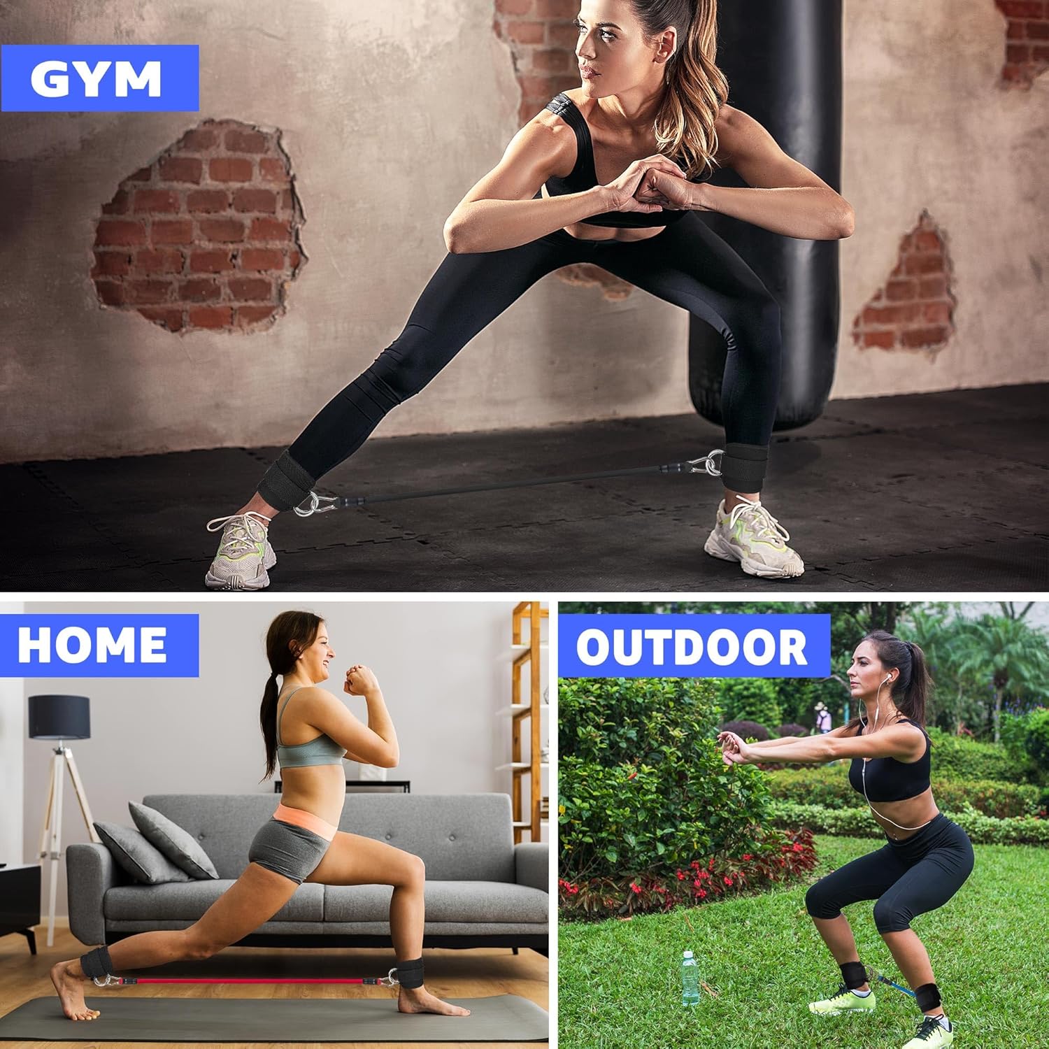 Fitness Ankle Straps for Cable Machine, Kickbacks Glute Workouts, Lower Body Exercises, Adjustable Leg Straps with Neoprene Padding Men Women - Image 10