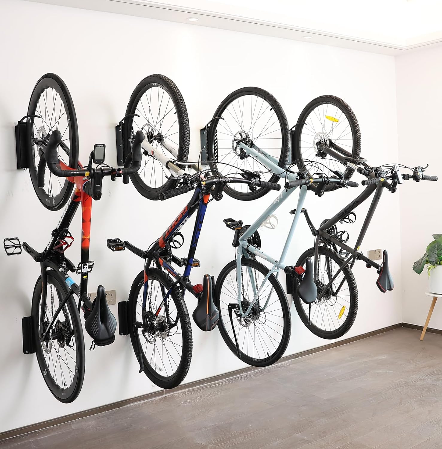 Bike Wall Mount Vertical, Swivel Bike Hangers For Garage, Bike Rack Garage Wall, Bicycle Hooks, Garden Indoor Outdoor Storage, All Metal (1Pack) - Image 7