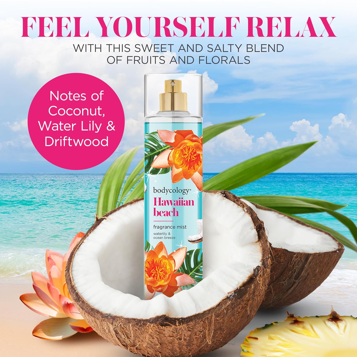 Bodycology Long-Lasting Fragrance Body Mist, Hawaiian Beach, 8 fl oz - Image 3