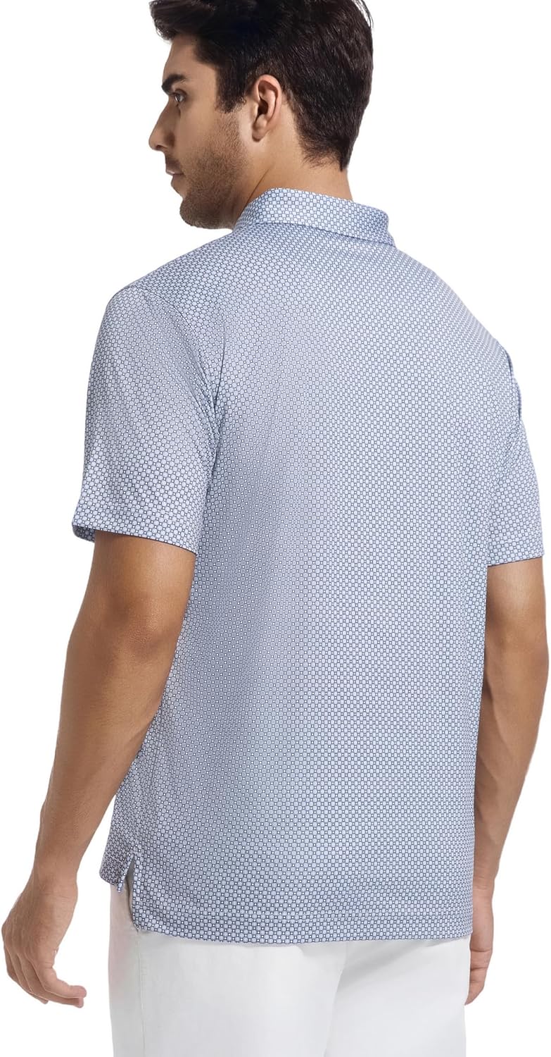 Alex Vando Mens Golf Shirt Moisture Wicking Classic Print Golf Shirts for Men - Image 5