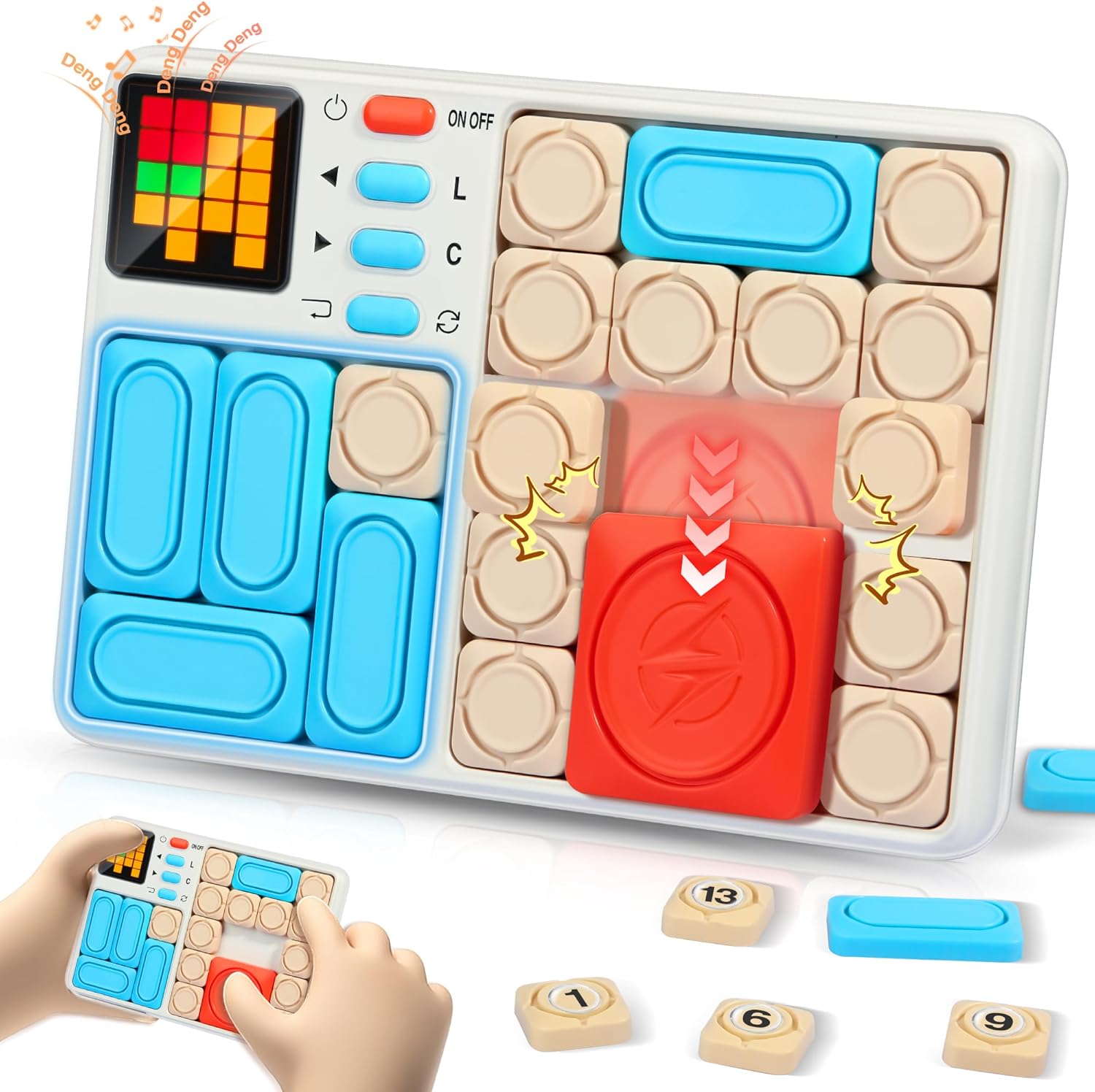 Super Slide Puzzle Games, 500+ Challenges Brain Teaser Puzzle, Sliding Puzzle Game for Kids Teens, 7 Difficulty Levels, with Slide Pieces Storage Area, Travel Toys Gifts for Boys Girls - Image 2