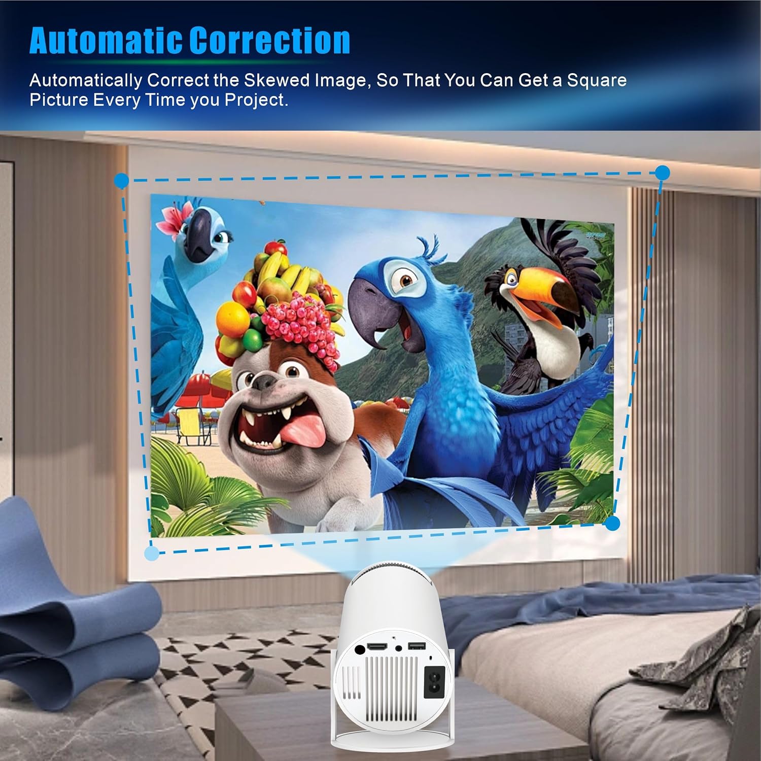 Smart Mini Projector - 4K with WiFi 6 & Bluetooth 5, Portable Android 11, Auto Keystone, 180 Display Up to 130 Inch - Image 7
