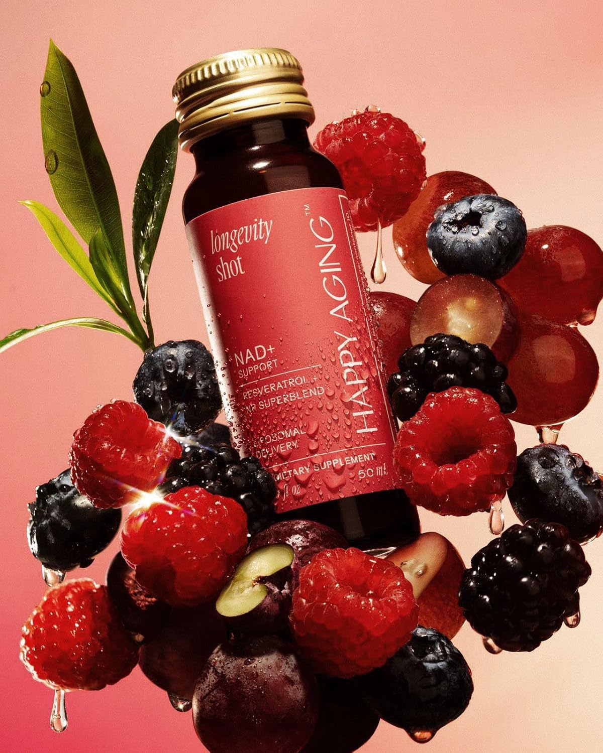 Liquid NAD+ Longevity Shots | Liposomal Nicotinamide Riboside and Resveratrol with Ceramides & Antioxidants | Twice-a-Week | Firm Skin & Brain Health| 10 Shots, 5-Week Supply - Image 2