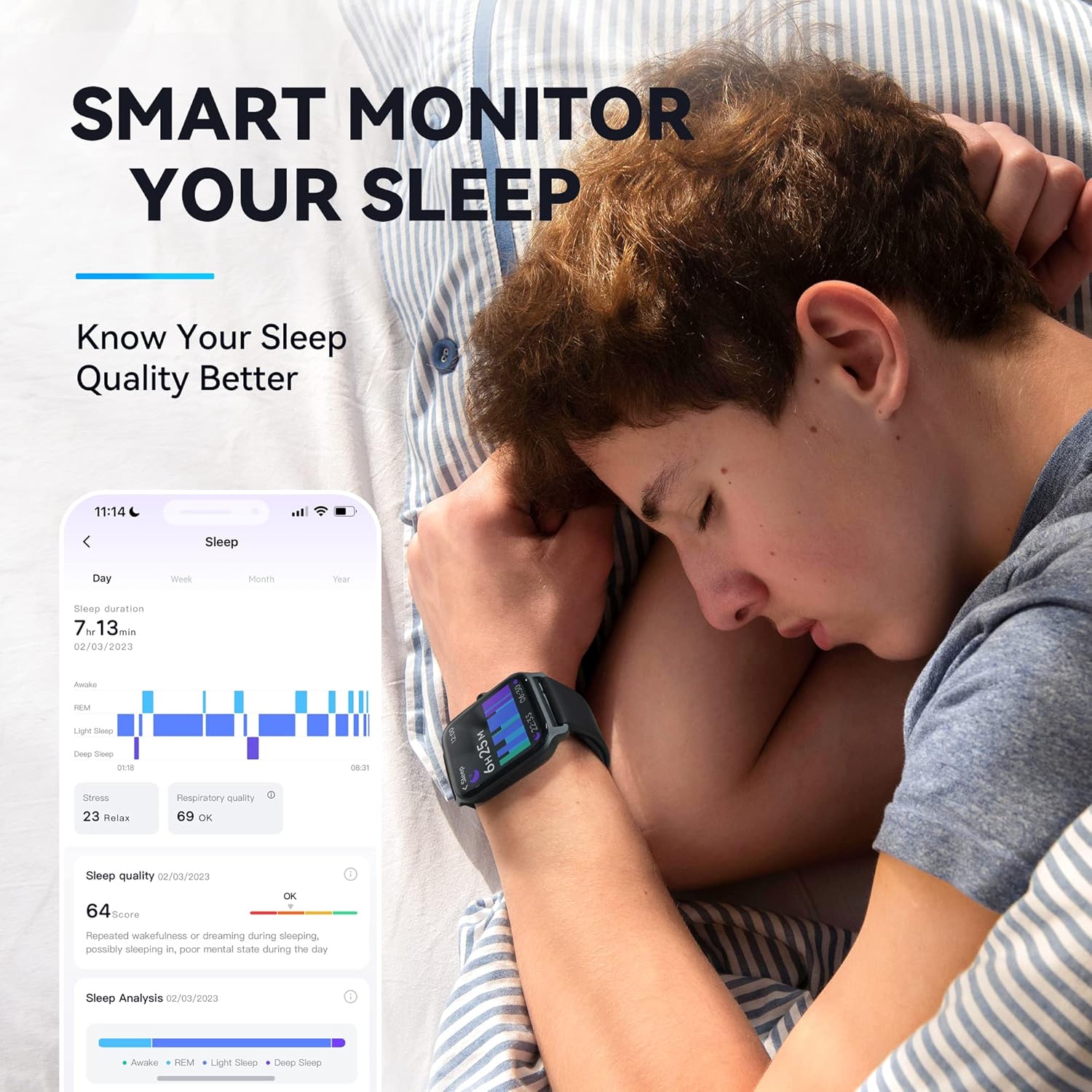 Smart Watch for Men(Answer/Make Call),Alexa Built-in,1.8"Fitness Tracker with Heart Rate Sleep SpO2 Monitor,100 Sport Mode,5ATM Waterproof,Activity Trackers and Smartwatches for iOS and Android Phones - Image 6